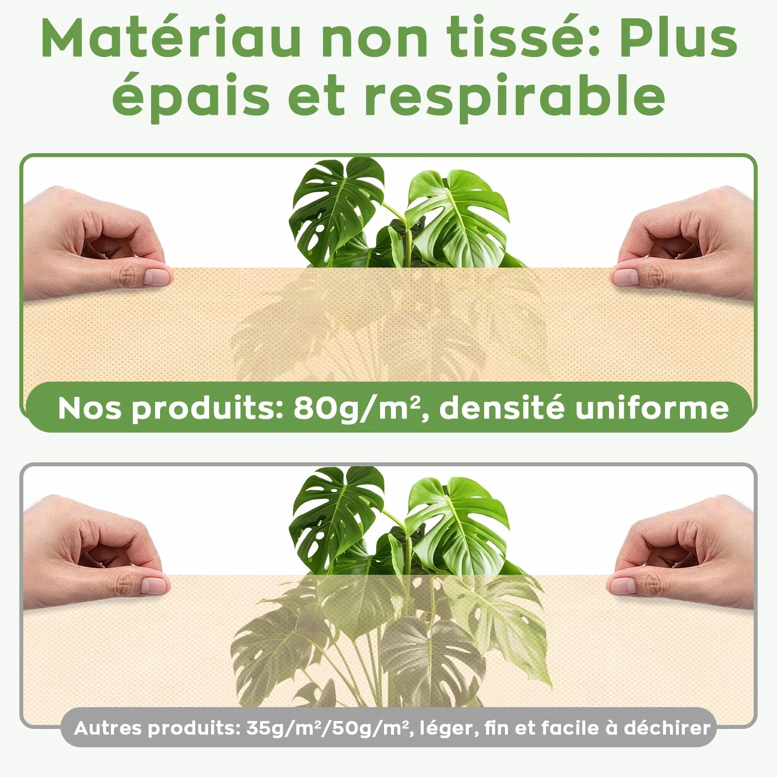 Lot de 4 Housse Hivernage Plante 80g/m² 60x80cm Anti-Gel Réutilisable