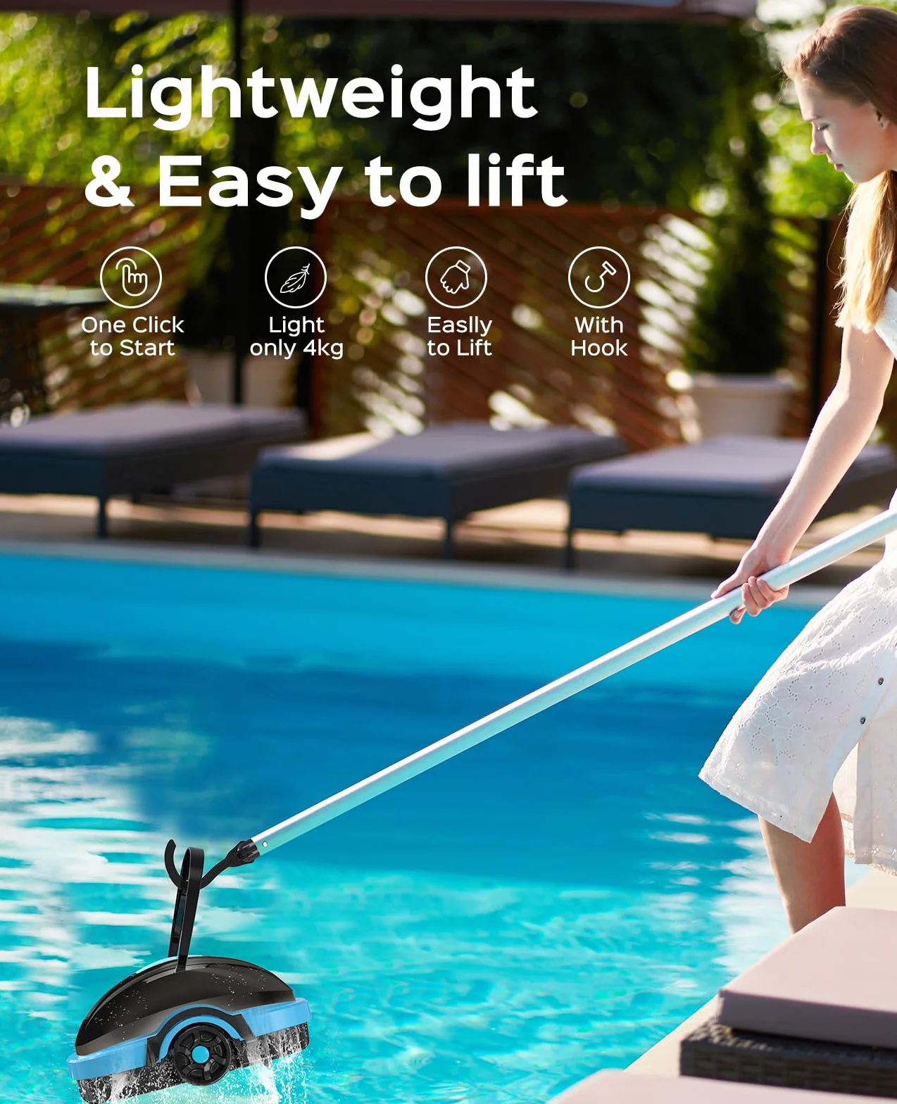 WYBOT Osprey 200 Robot Piscine sans Fil, Aspirateur Automatique Moteurs Doubles, Filtration 180 µm, pour Piscines Hors Sol 50m² Noir