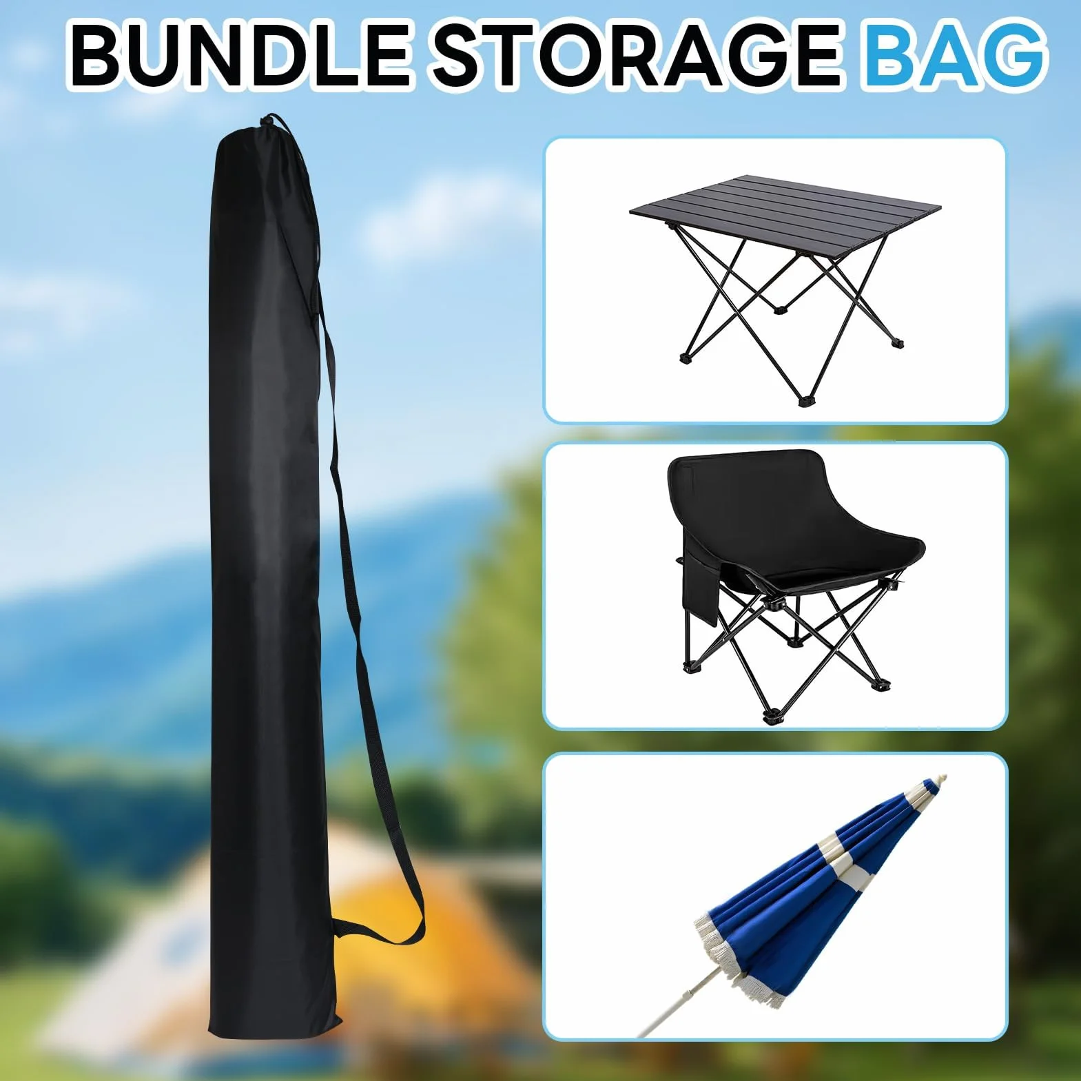 Housse de parasol de plage avec poignée, Tissu Oxford robuste, Protection de rechange