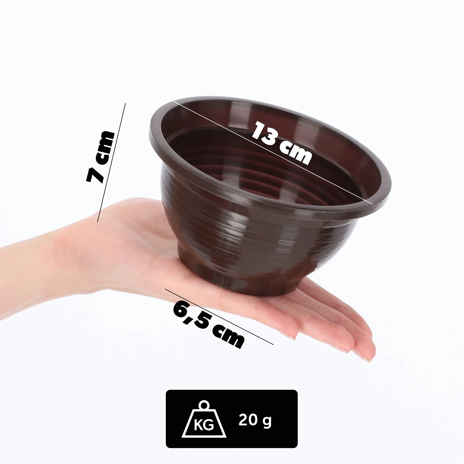 KADAX Pot en plastique rond résistant aux intempéries pour extérieur ⌀ 13 cm brun