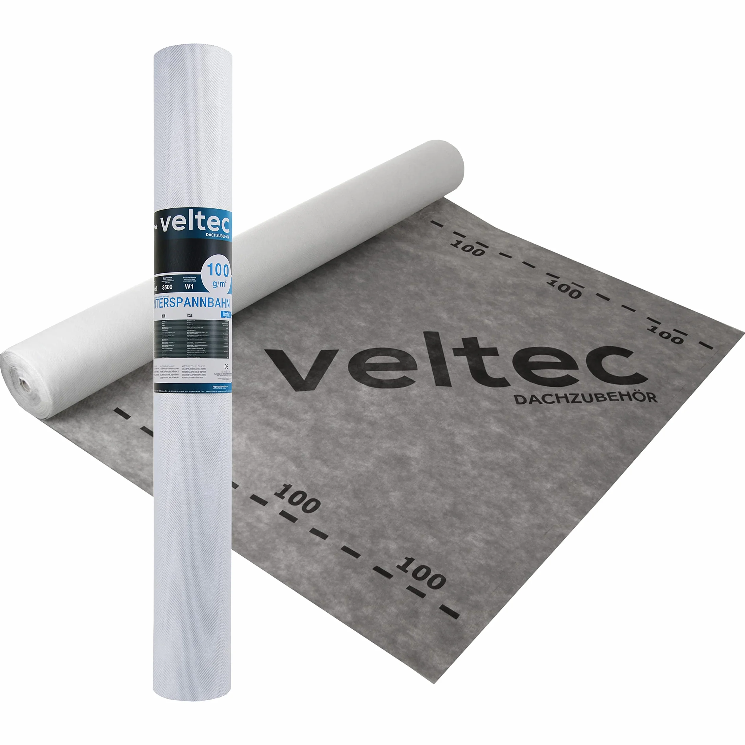 Écran de sous-toiture Veltec 100 Light Sd=0,03 m 100 g/m² (75 m²) membrane de toiture 3 couches