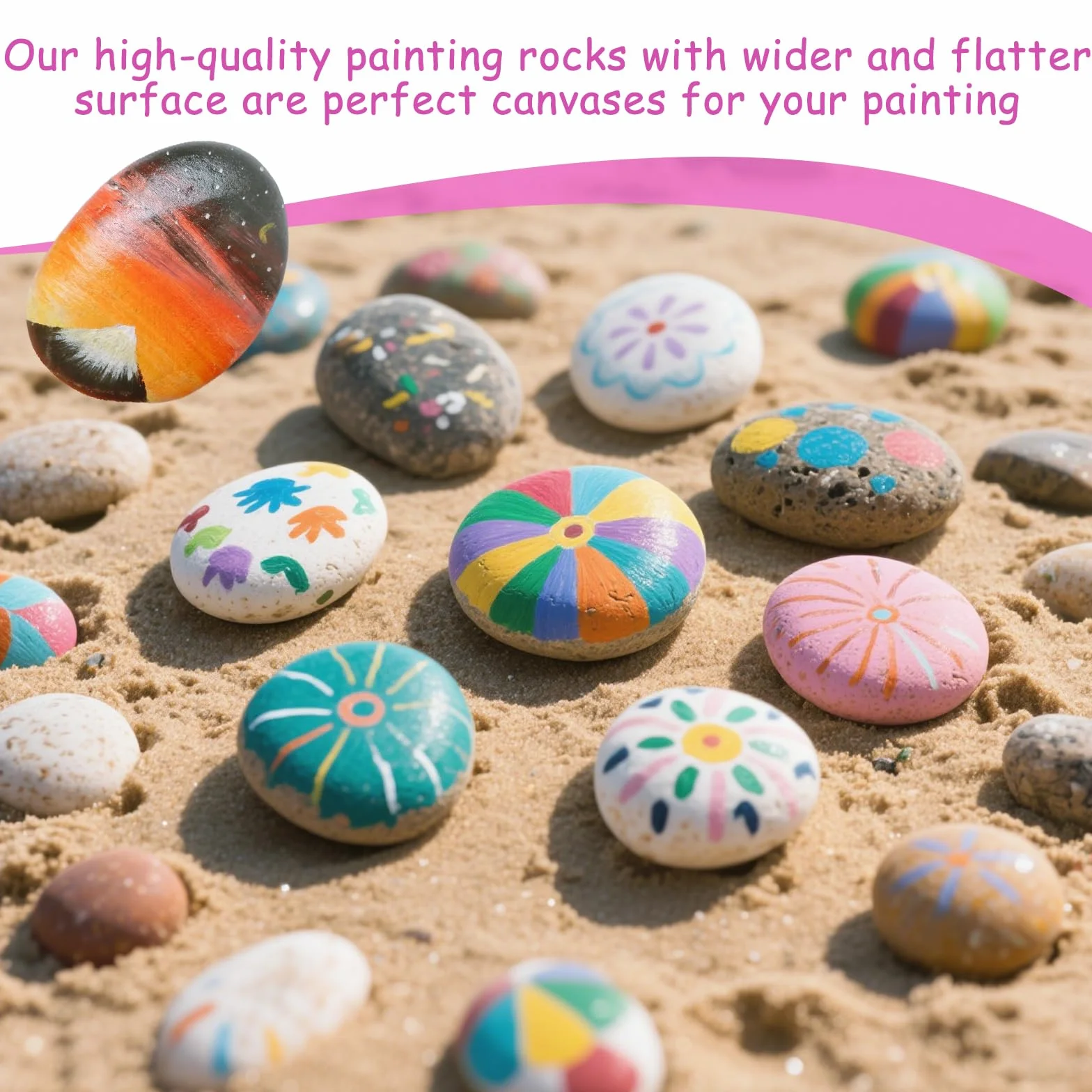 Galets à Peindre 25 Pièces 3-5 cm Pierres Plates Lisses Naturelles DIY Peinture Décoration Bricolage Enfant