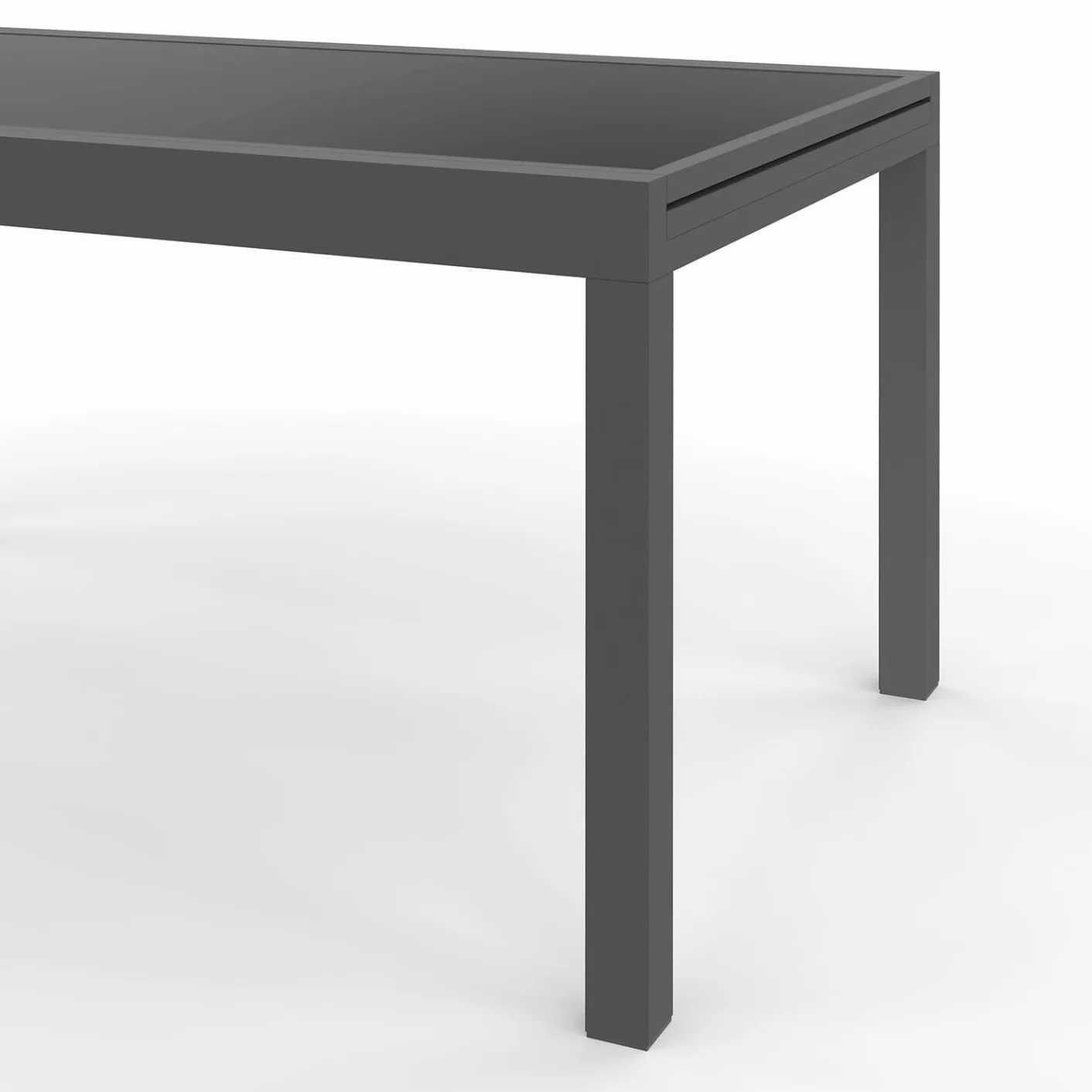 Salon de Jardin Madrid Table Extensible Gris Anthracite 135-270 CM 12 Chaises Empilables