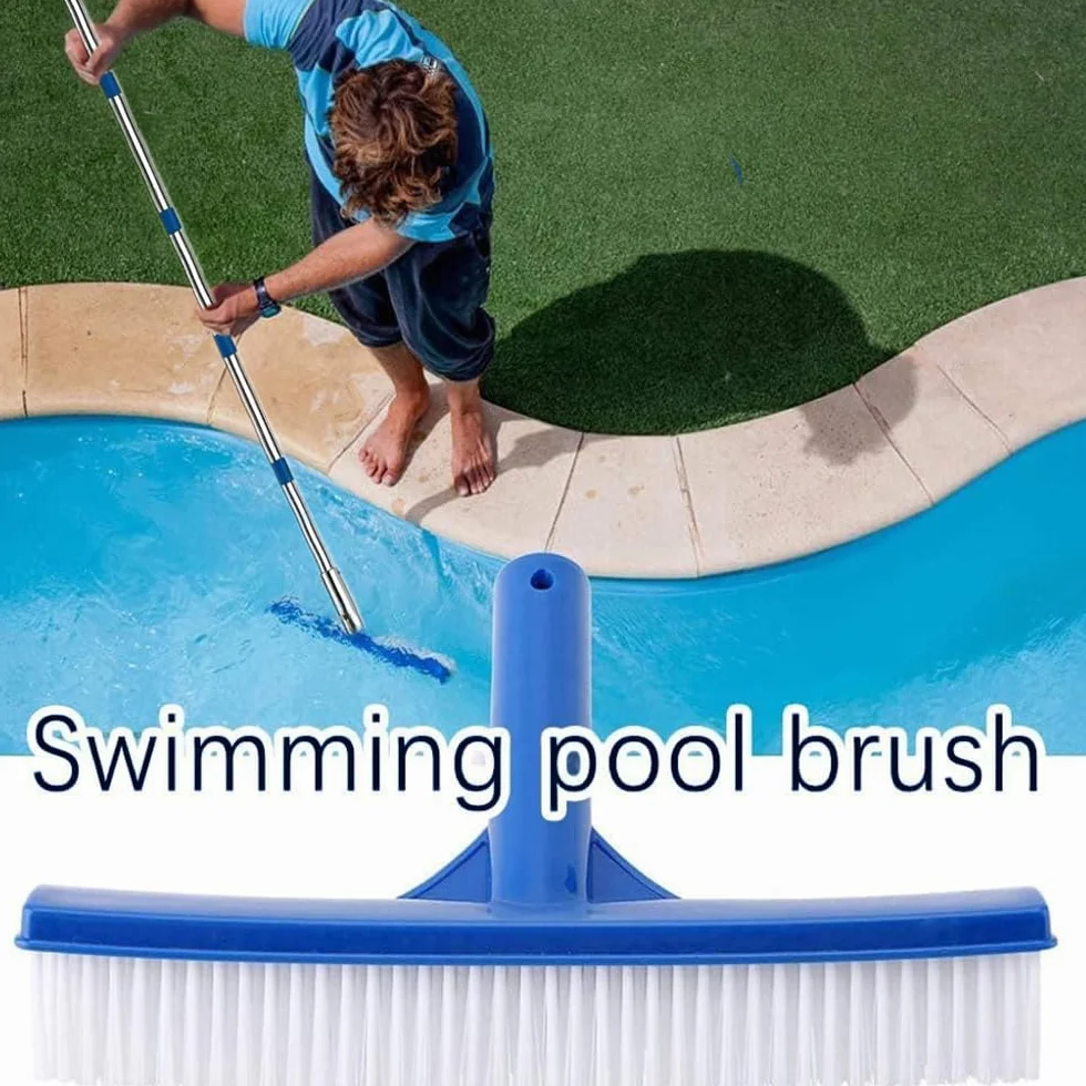 Épuisette de piscine avec manche télescopique 220 cm et brosse - Kit de nettoyage à mailles fines pour piscine, spa, bassin