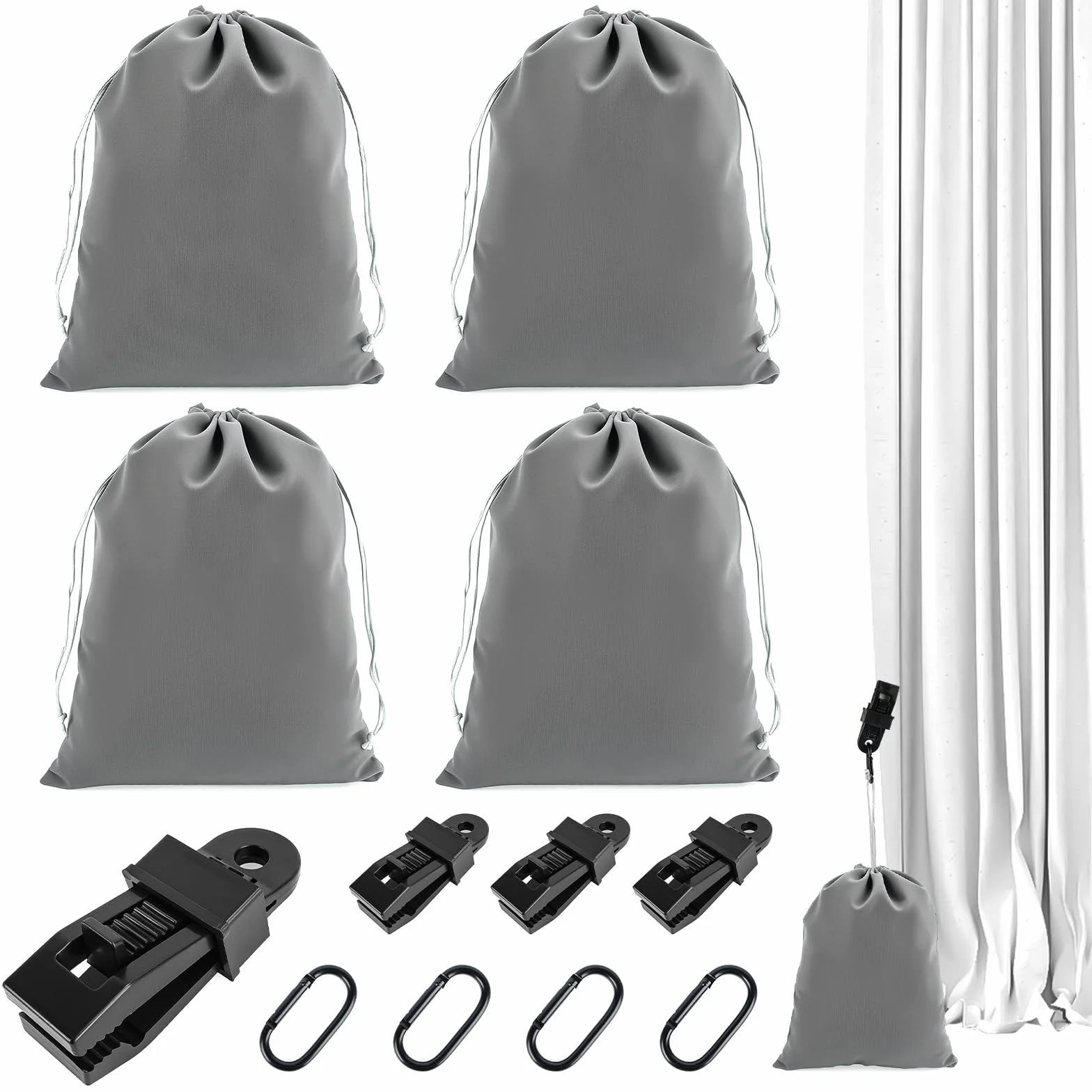 Sacs de lestage pour rideaux d'extérieur avec clips, poids pour tentes, portable