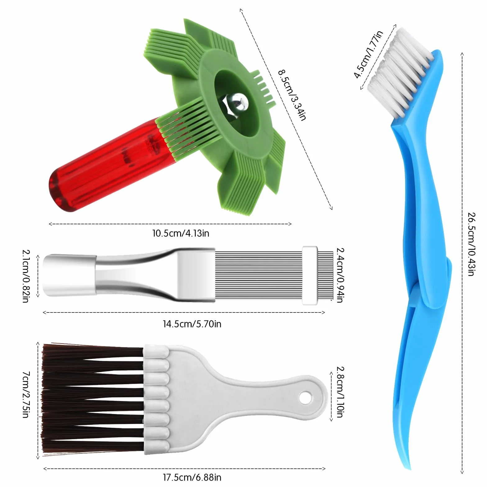 Brosse De Nettoyage Condenseur De Climatiseur, 4 PièCes Kit Nettoyage Climatisation Split, Brosse De Nettoyage D'Ailerons De Climatisation, Peigne à Condensateur Climatiseur Pour Les RéFrigéRateurs