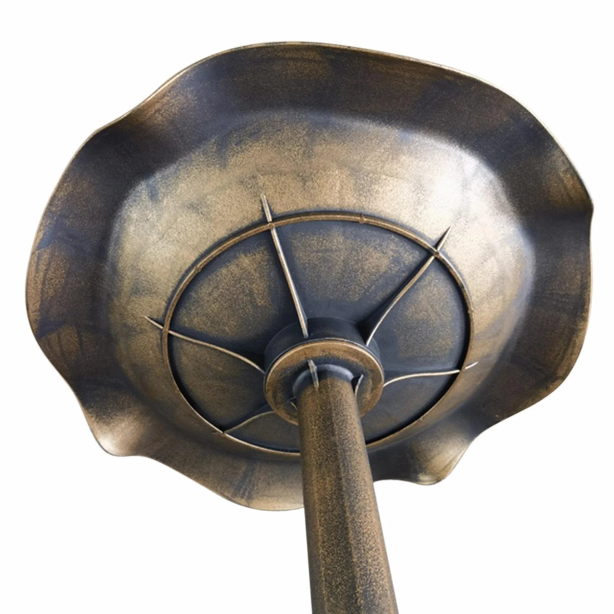 Outsunny Bain d'oiseaux Abreuvoir Mangeoire Bassin Feuille de Lotus Ø 50 x 71H cm Polypropylène Bronze Antique