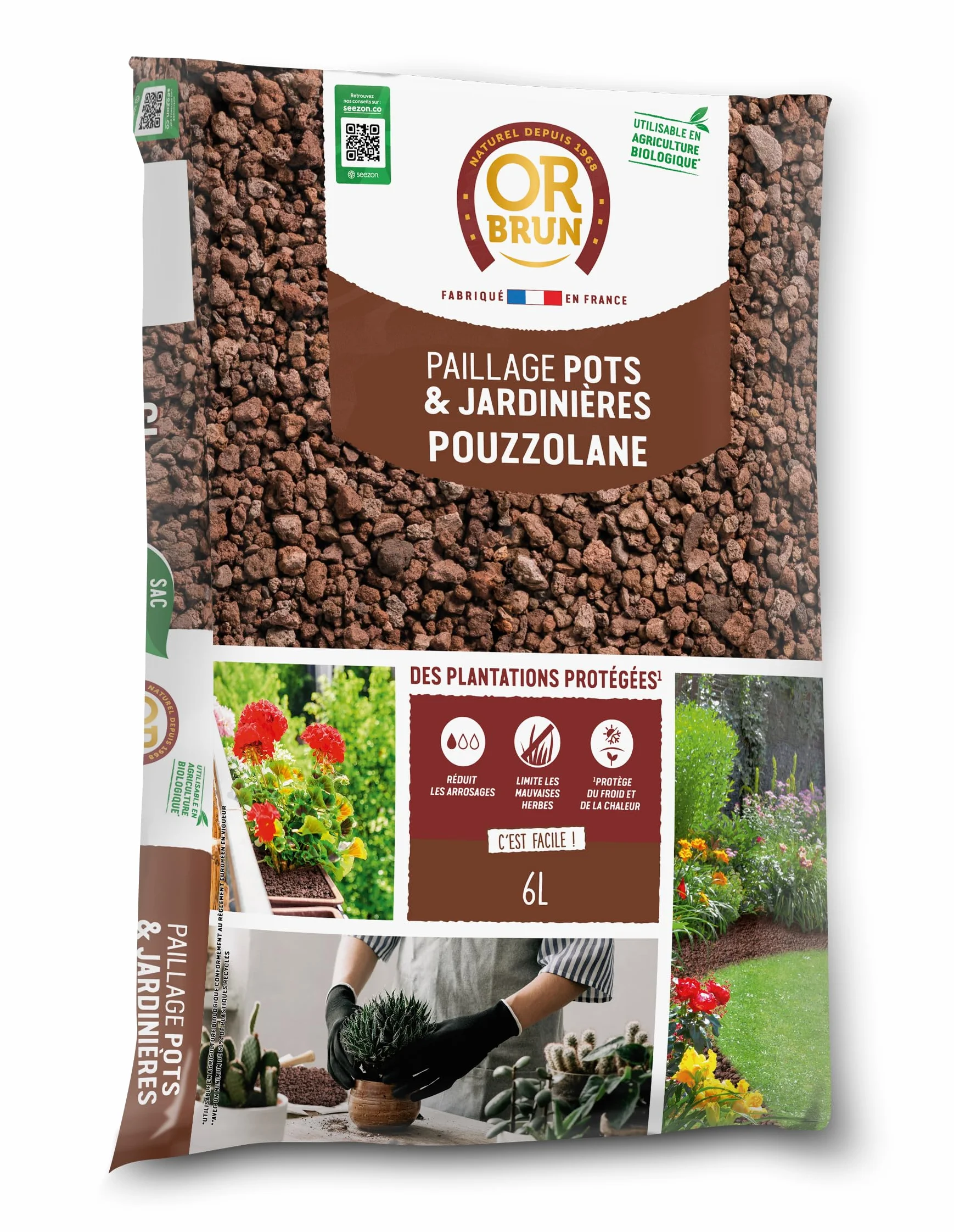 Pouzzolane Paillage 6L Protection Plantes