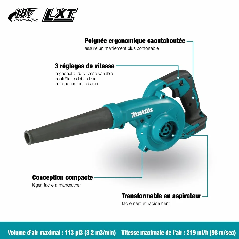 MAKITA DUB185Z Aspirateur souffleur de Feuilles 18V LXT