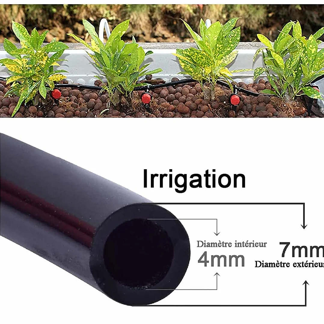 Tuyau arrosage automatique 30M 4/7mm Système Irrigation Jardin micro goutte à goutte