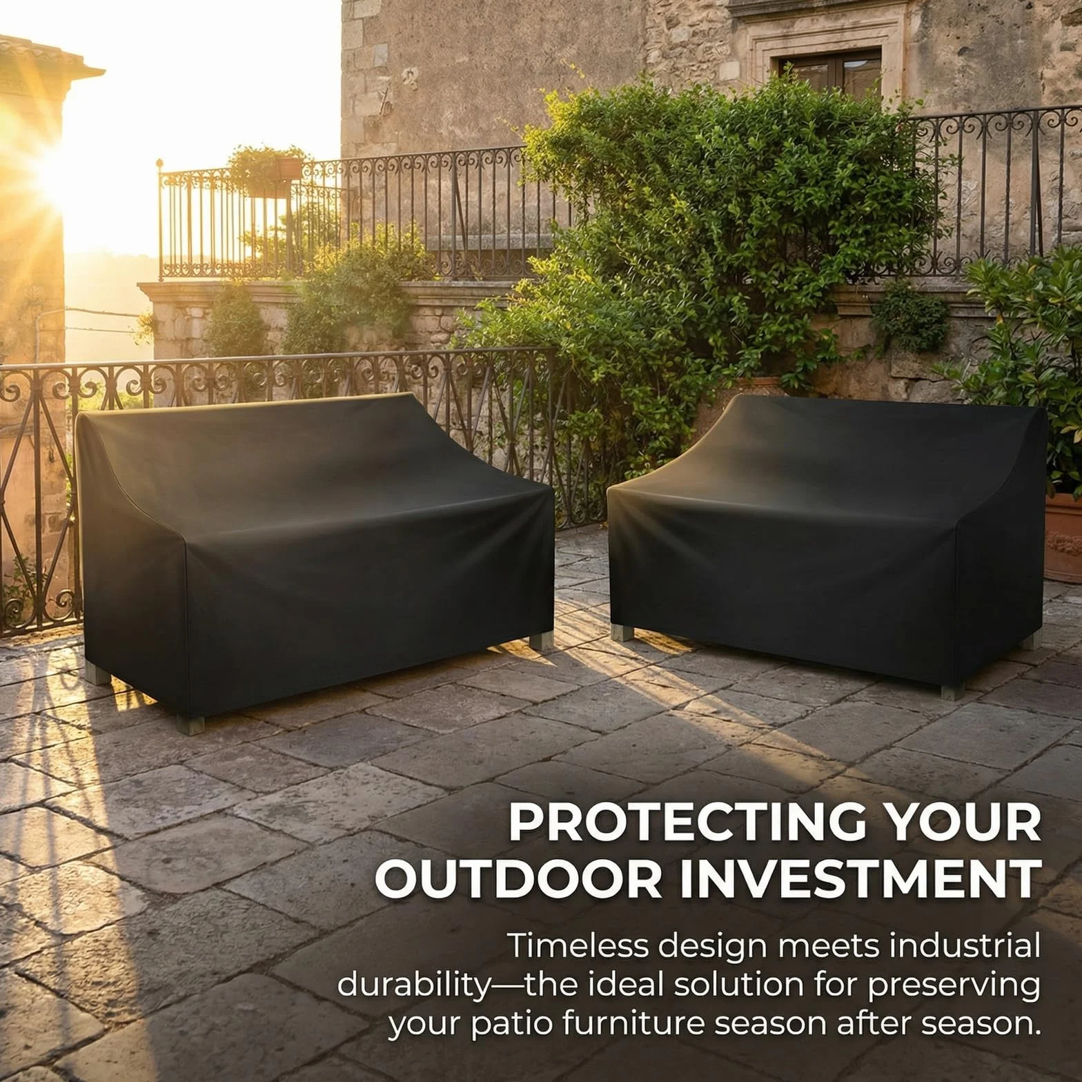 Housse de Banc de Jardin 2 Places Imperméable Oxford 210D Protection Extérieur UV