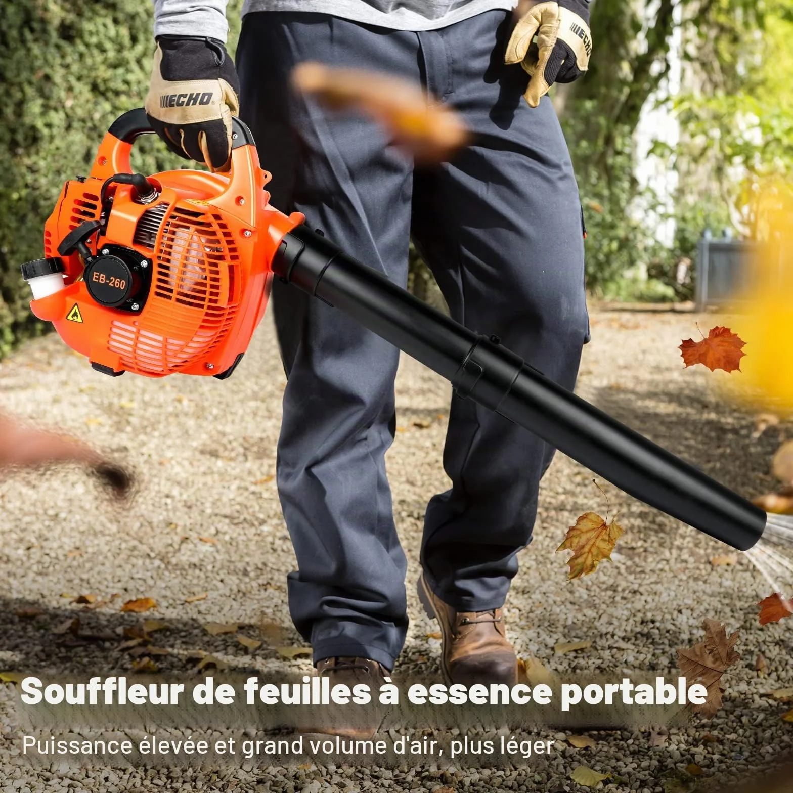 ASUNCELL Souffleur de Feuilles à Essence, Vitesse 270 km/h, Sac à Dos, Léger, sans Fil pour Jardin