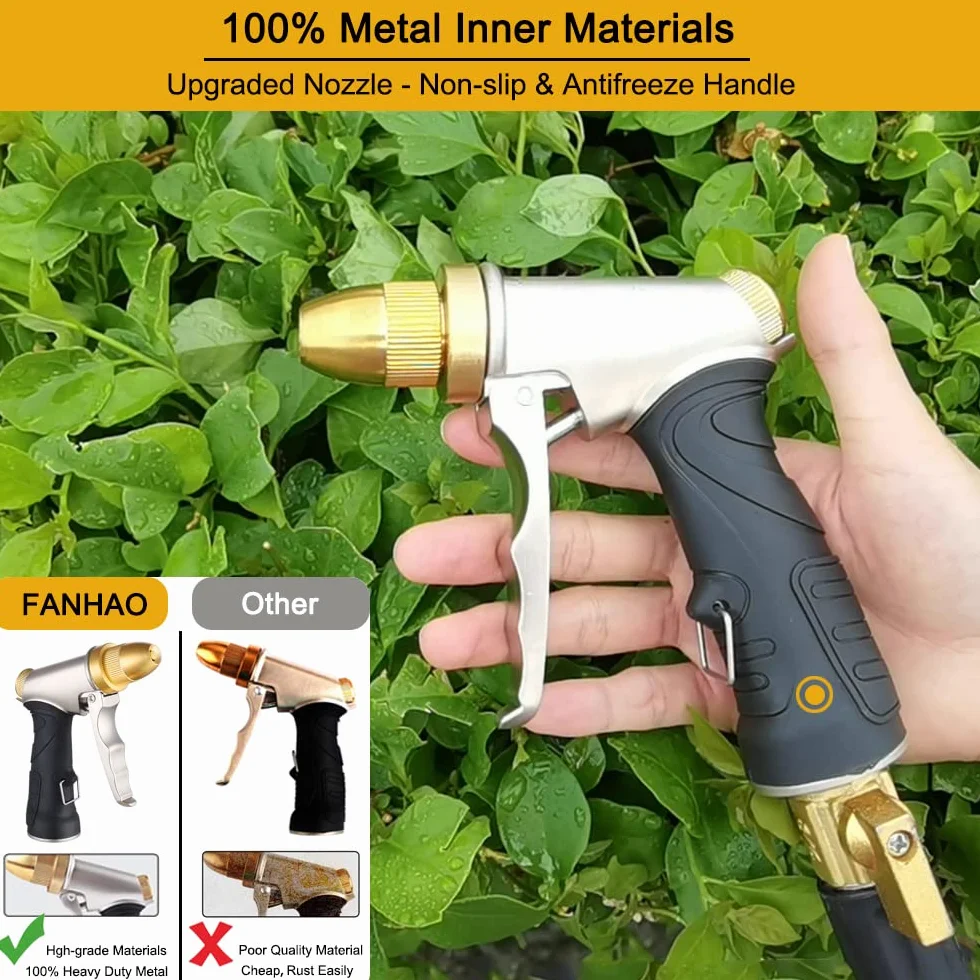 FANHAO Pistolet d'arrosage haute pression buse laiton réglable jet pulvérisation pour laver voiture jardin