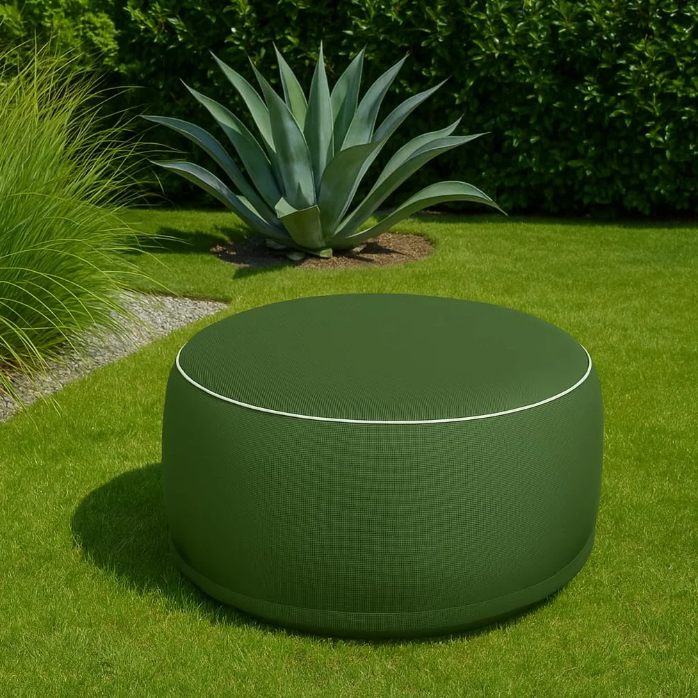Brandsseller Pouf d'extérieur gonflable Imperméable 55 x 25 cm Vert olive