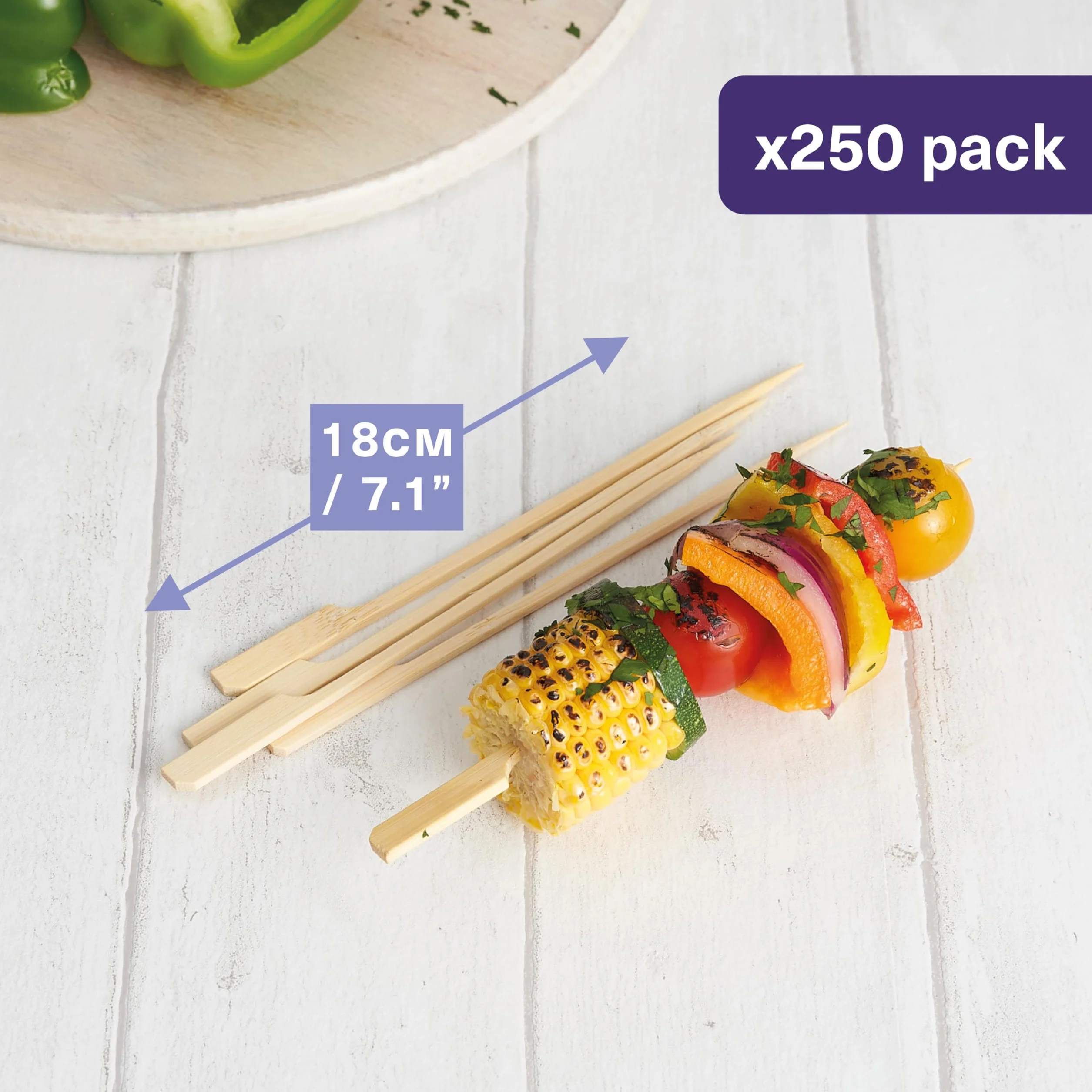 MATANA 250 Piques à Brochettes en Bois 18cm Barbecue Apéritif Fêtes