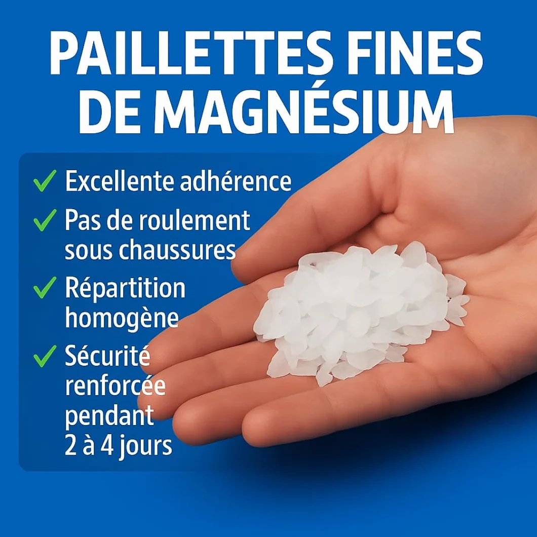 Sel de déneigement écologique longue durée - Déneigeant au magnésium - non agressif - efficace jusqu'à -30°C - Seau hermétique 4kg