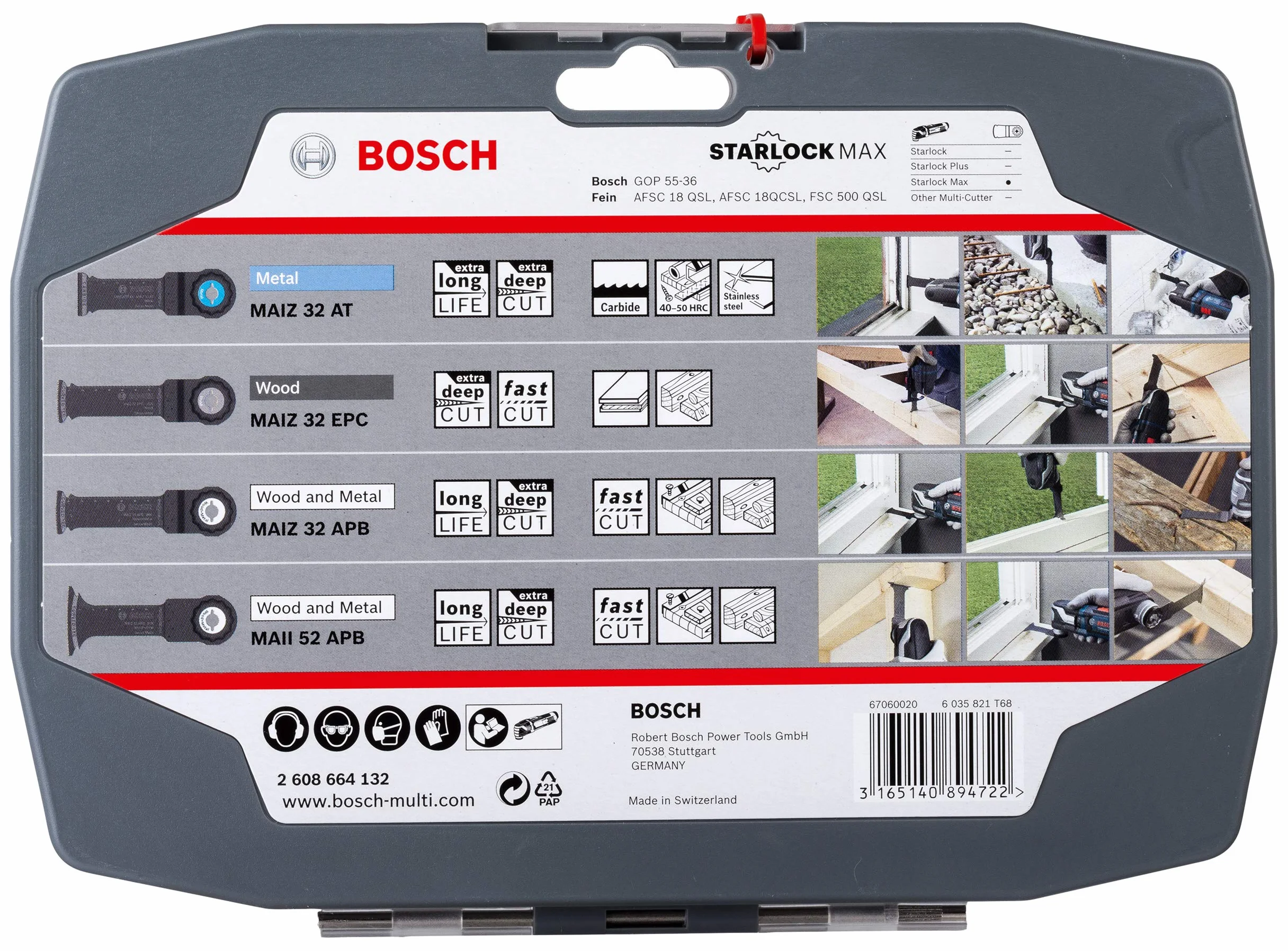 Bosch Accessories 4 pces. Jeu de lames plongeantes Starlock Best of Heavy Duty (pour le bois et le métal non durci, Starlock Max, accessoires pour outil multifonction)