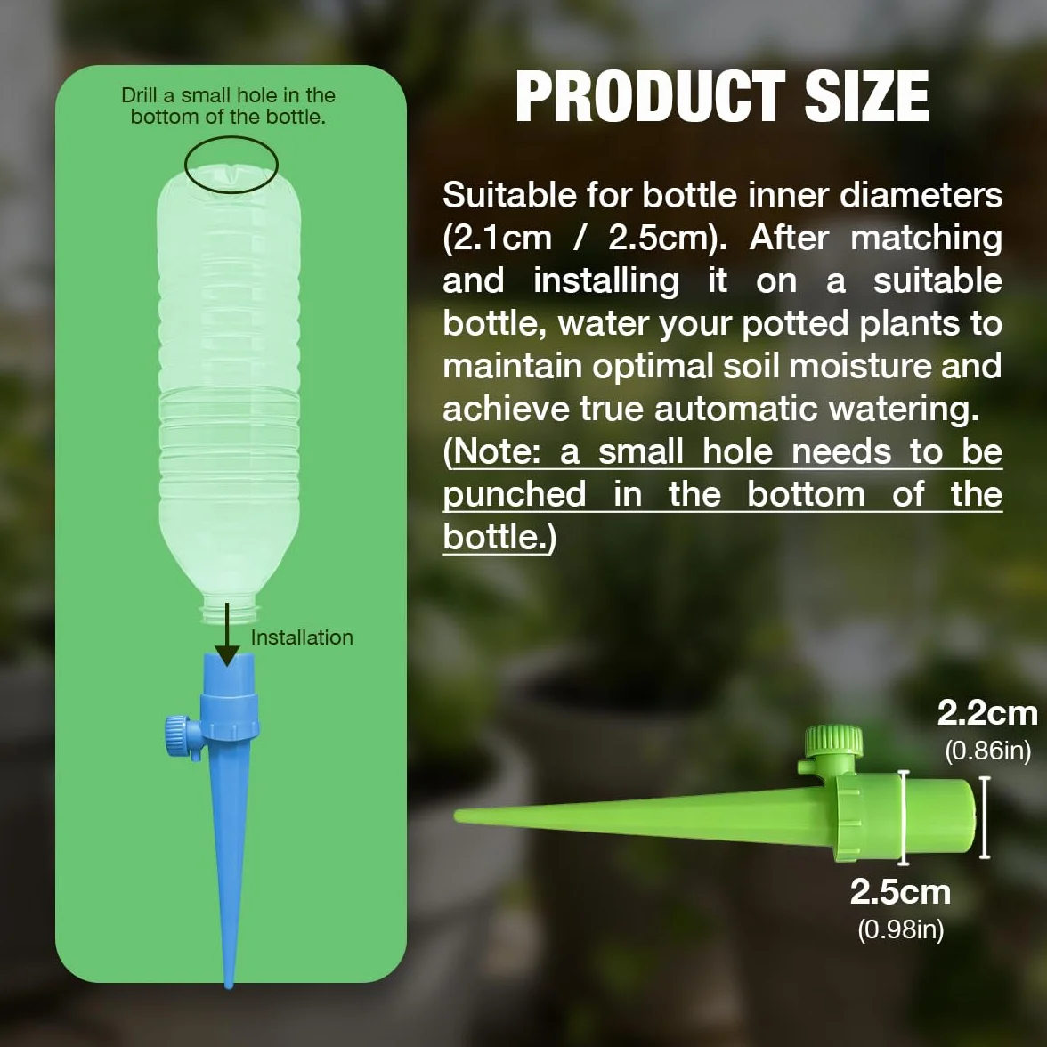 Système d'arrosage Automatique Goutte à Goutte, Arroseur Plantes Réglable 16 pièces Jardin Intérieur Bleu/Vert