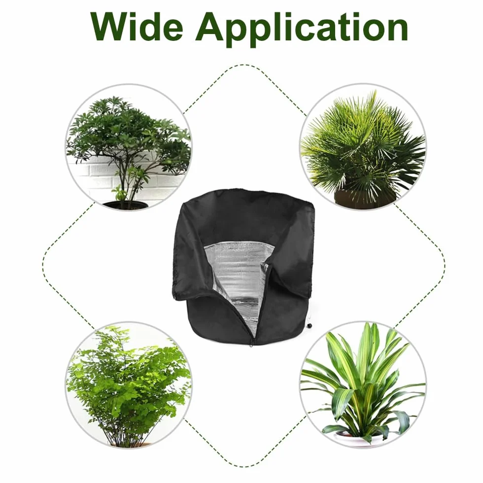 Housse de Protection pour Plantes en Pot d'Hiver 65x70cm avec Cordon de Serrage