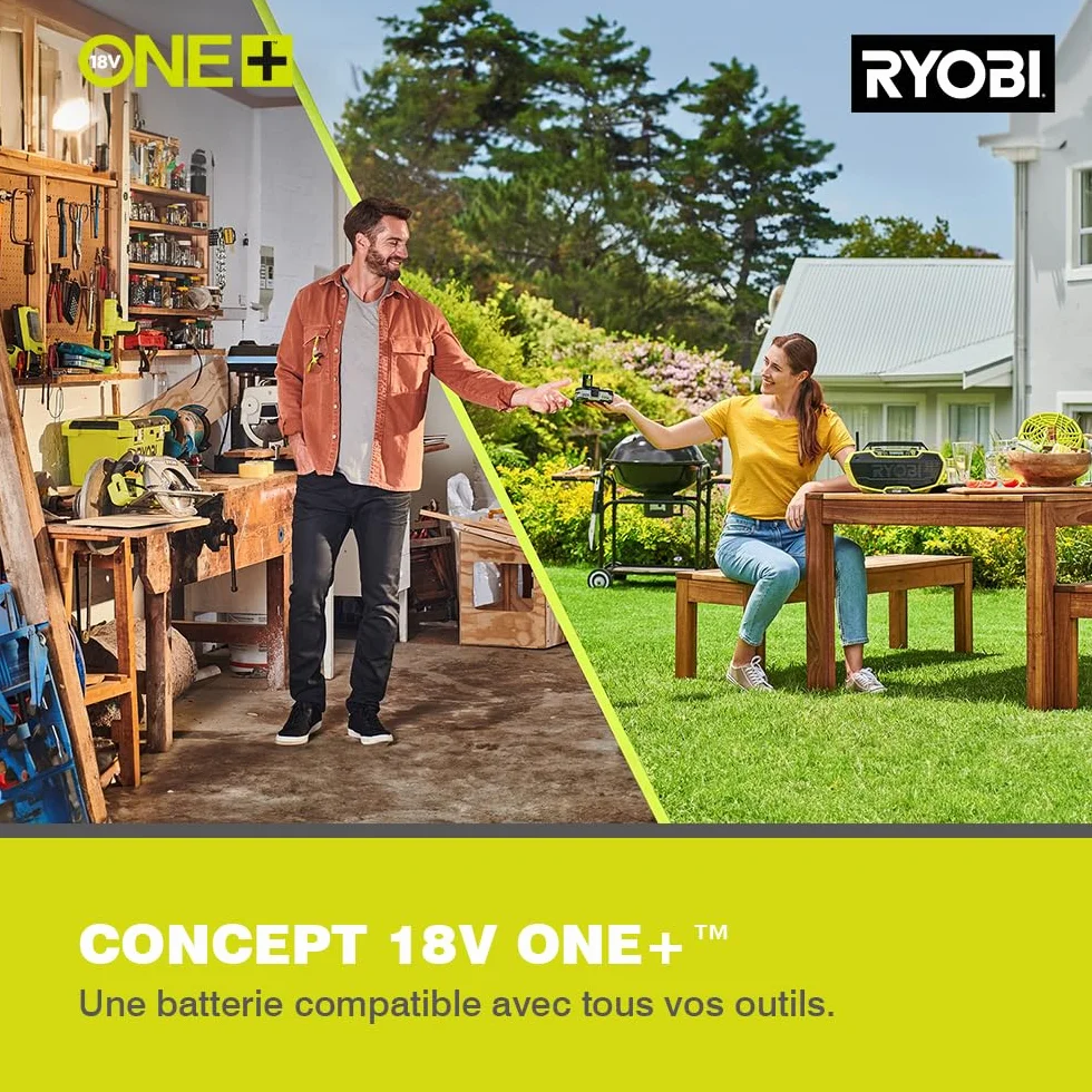 RYOBI Souffleur sans Fil 18V One+ OBL1820S 245km/h Léger Compact