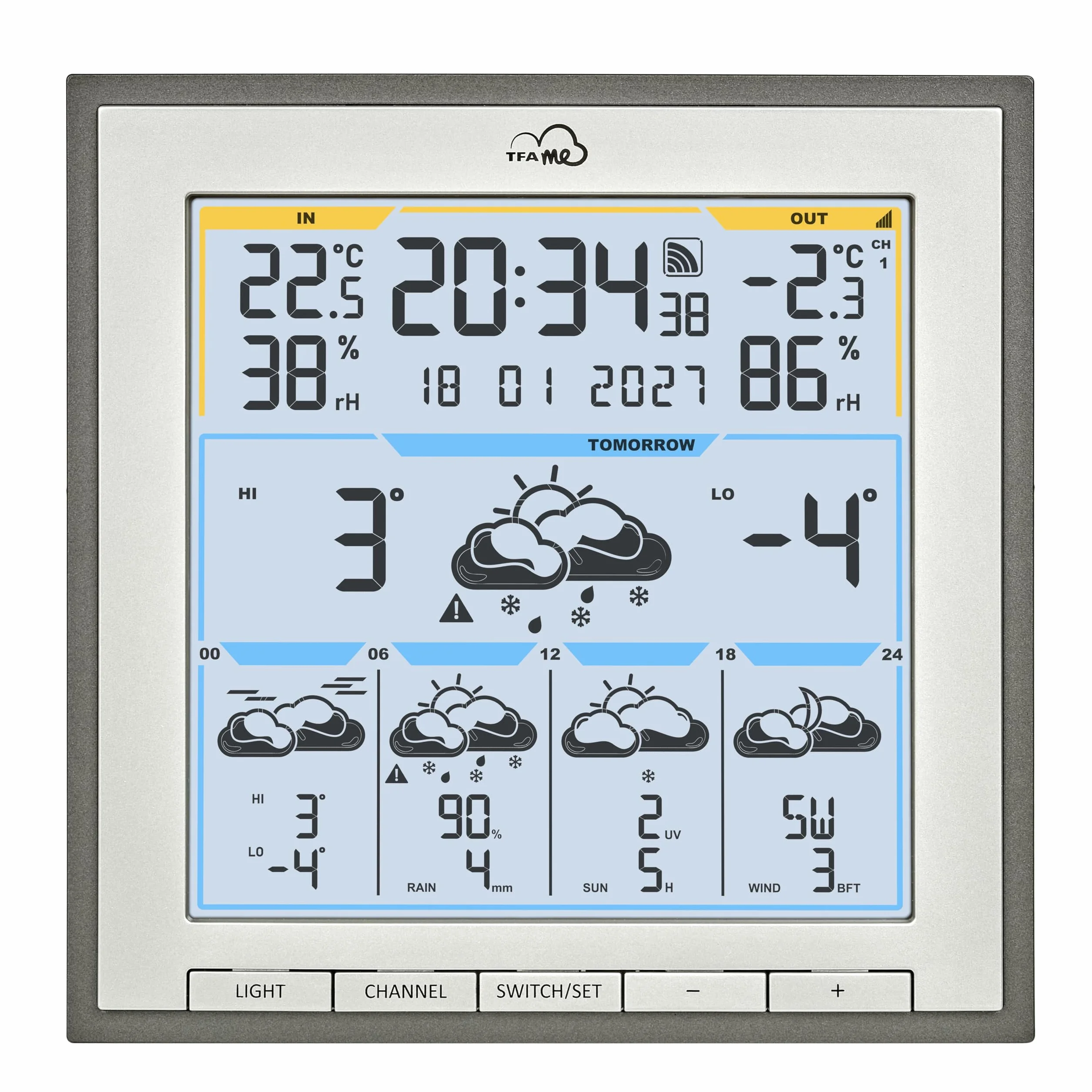 TFA Dostmann Station météo sans fil 35.8105 prévisions 5 jours capteur extérieur argenté