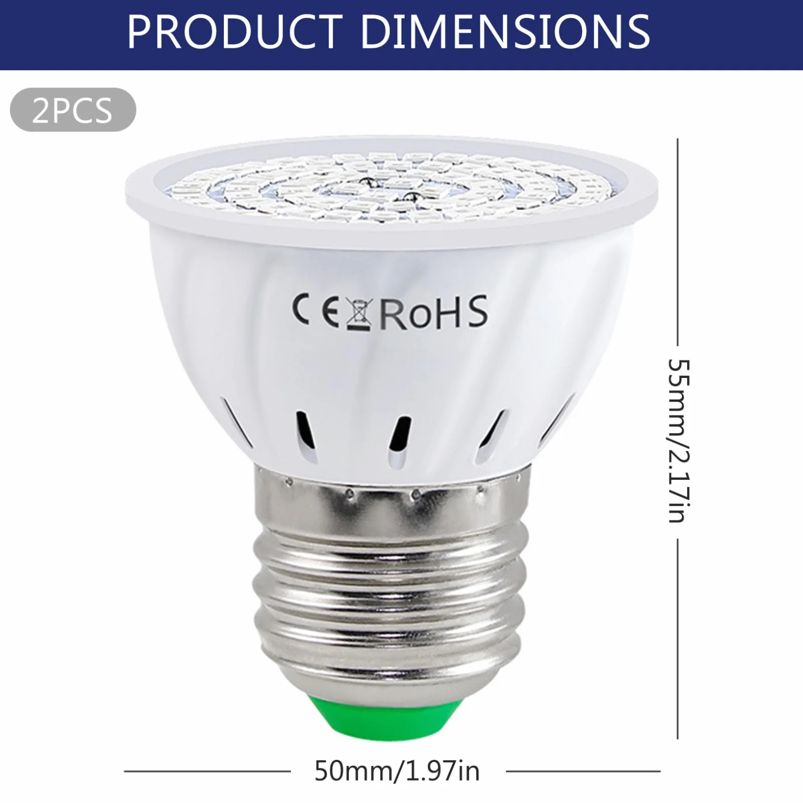 Lot de 2 ampoules de culture LED E27 spectre complet pour plantes d'intérieur