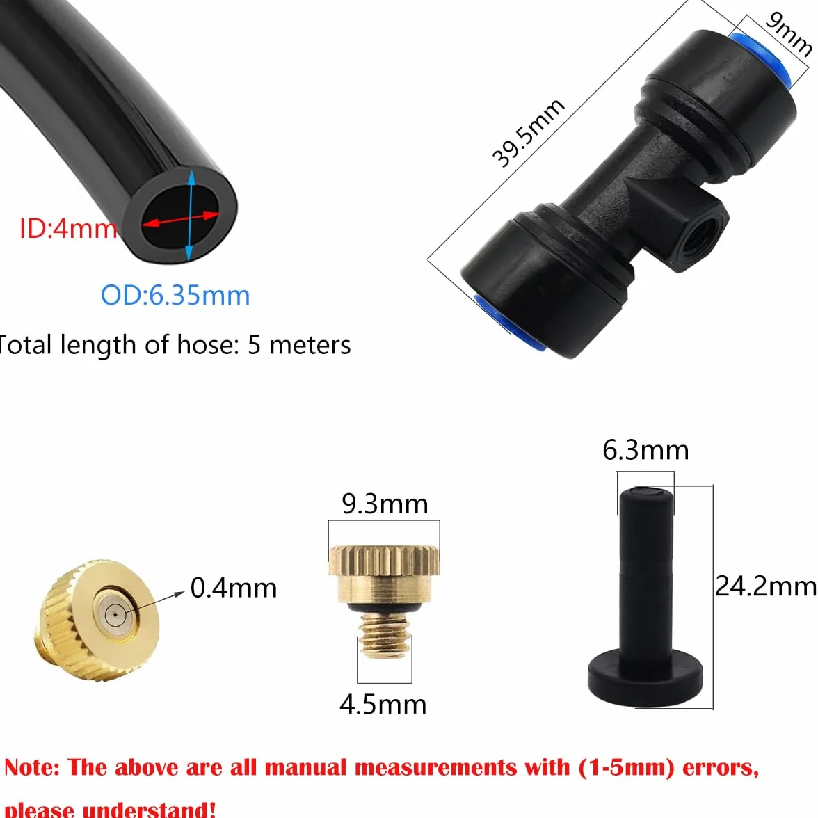 Système de brumisation extérieur CESFONJER 5 m 10 buses kit brumisateur terrasse noir