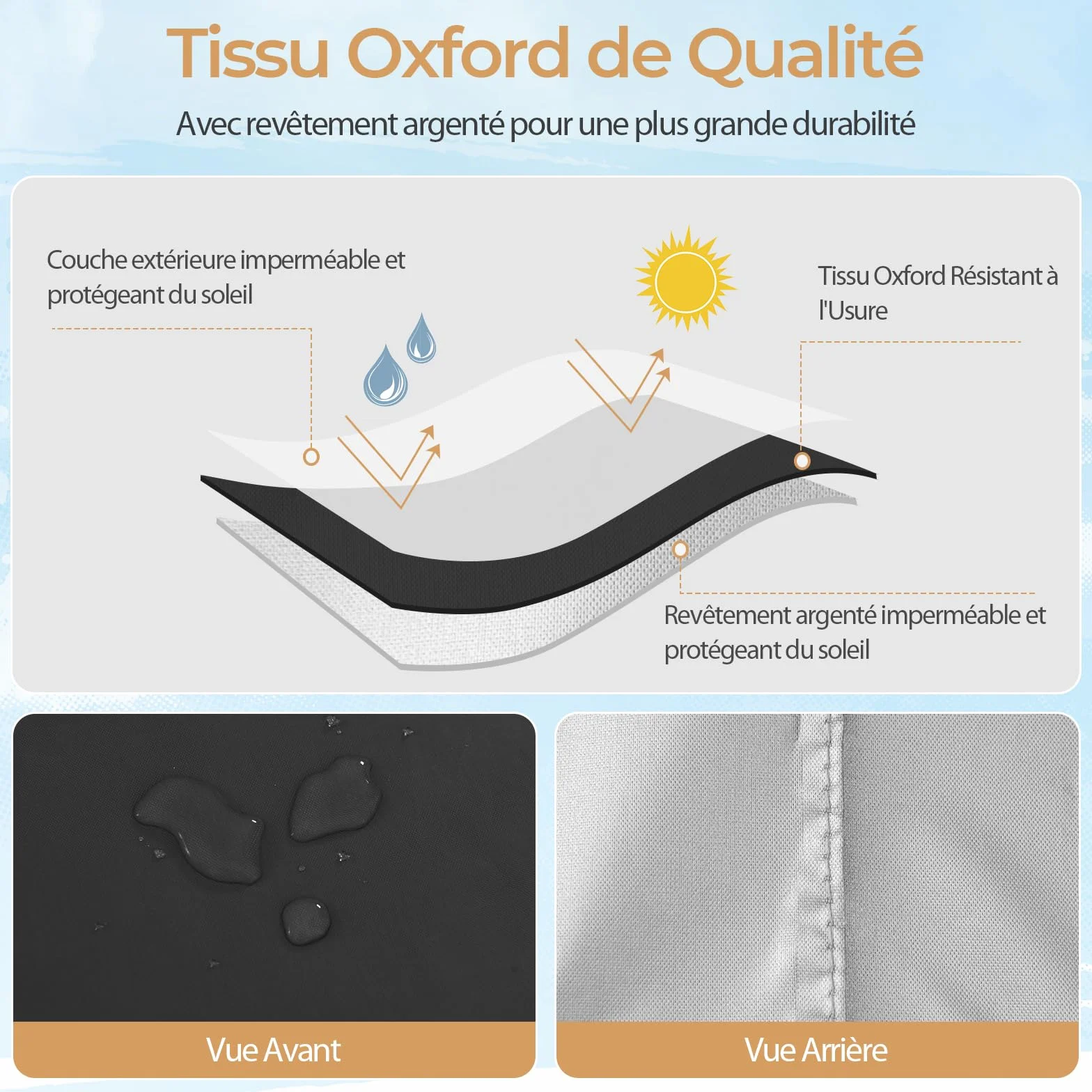 GOPLUS Housse de Chauffage de Terrasse 210D, Imperméable Protection pour Chauffage 220 x 86,5 x 48,5 CM Noir