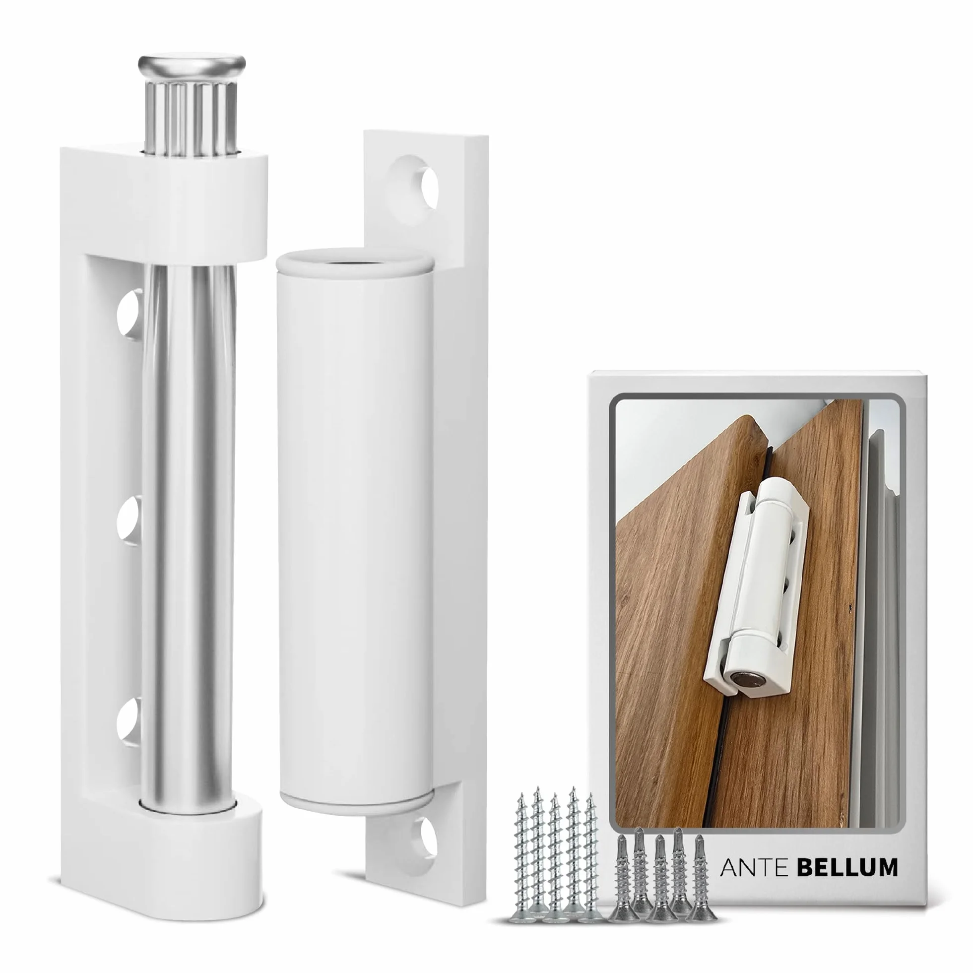 Lot de 3 charnières de porte et de fenêtre - Charnières de porte, bande de fenêtre, ruban de rénovation, pièces de rechange, pour porte anti-insectes, ferrures à bascule (blanc, 3 charnières)