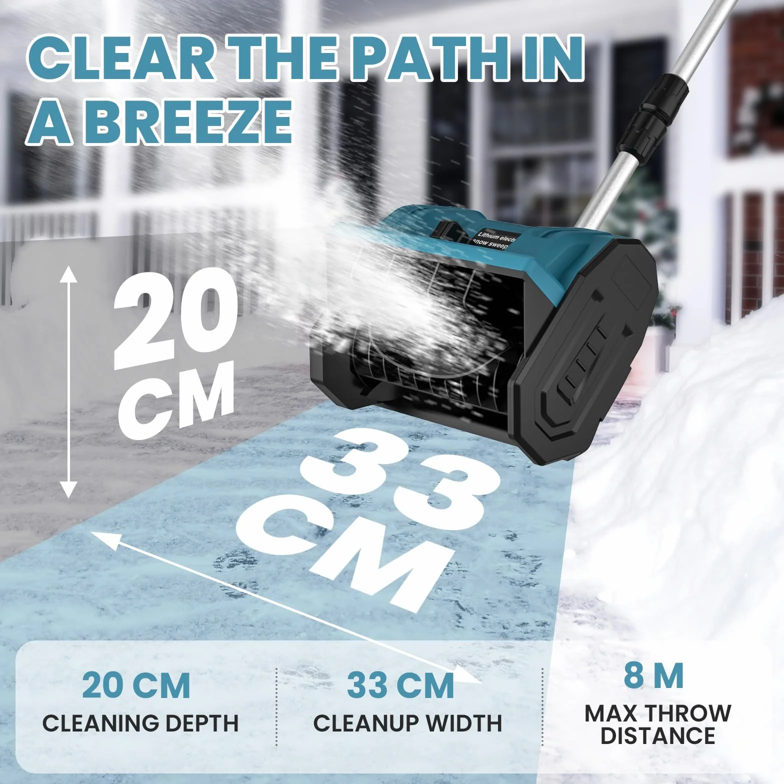 Makita 18V Fraise à Neige sans Fil Pliable Moteur Brushless Écran LCD Largeur 33cm Hauteur 20cm