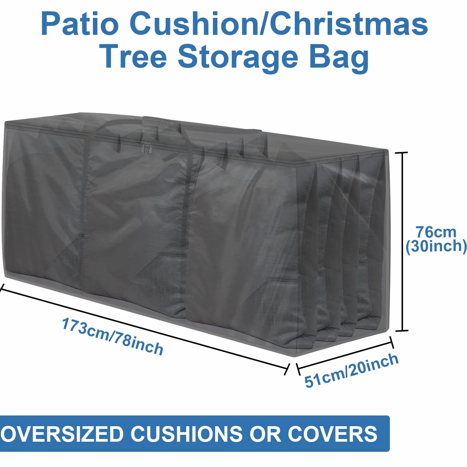 Grand Sac de Rangement XXL 670L Tissu Oxford Anti-poussière 173 x 51 x 76 cm