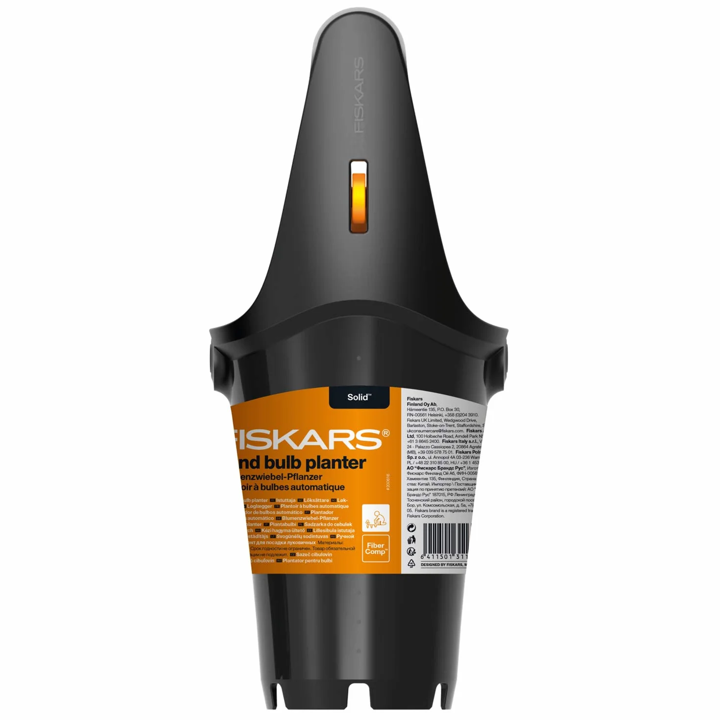 Fiskars Plantoir à Bulbes Solid 24 cm Noir/Orange
