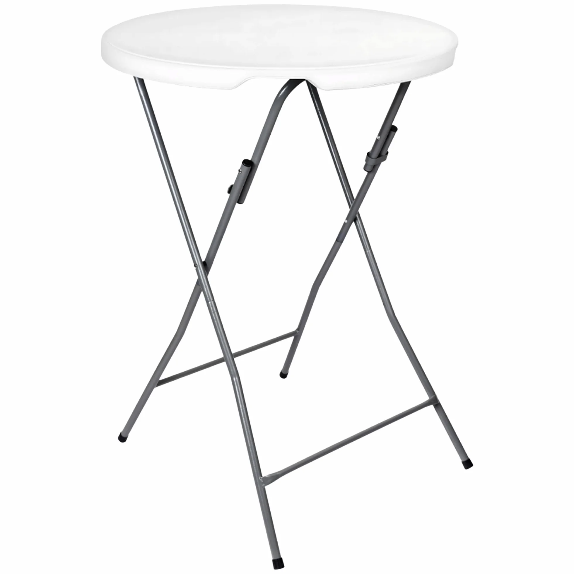 KARL HAUSMANN Table haute pliable blanche Ø 80 cm 110 cm de haut table de camping stable table de bistrot d'extérieur