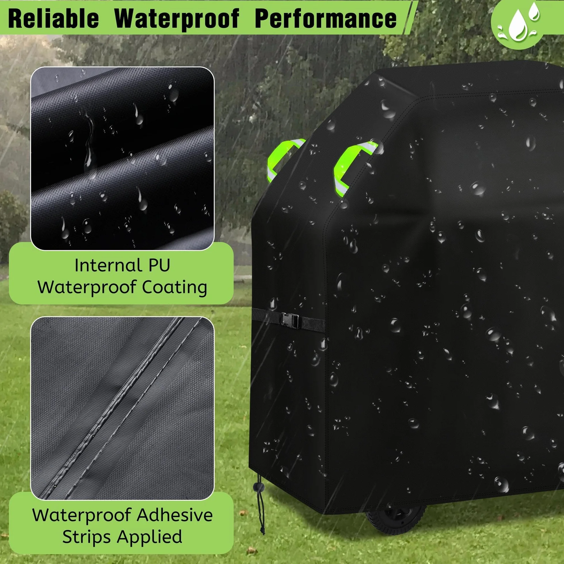 Housse Barbecue Exterieur 420D Oxford Imperméable 90x70x110 cm Protection Gaz BBQ Anti-Vent UV Poussière