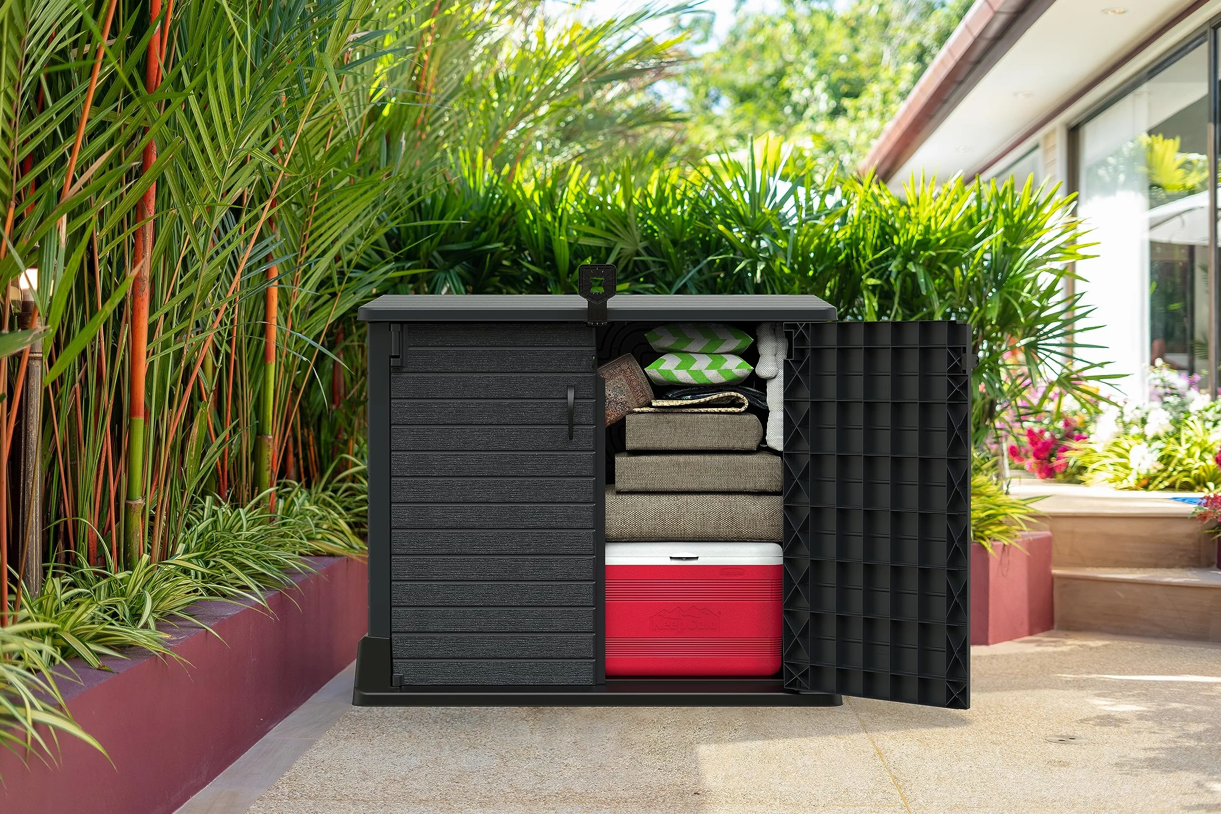 Duramax StoreAway 850L Plastic Garden Shed Outdoor Storage 130x74x110 cm Dark Grey