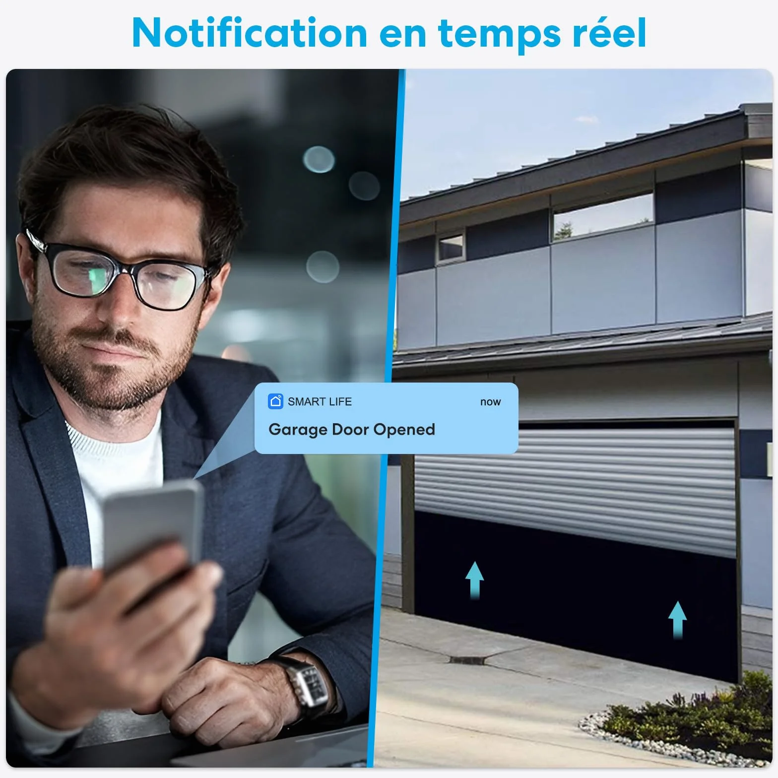 LoraTap ZigBee Smart Commande de porte de garage | Module de relais à capteur Reed intégré | USB 5 V/DC 12-24 V | Compatible Tuya App/Alexa | Installation en 15 minutes