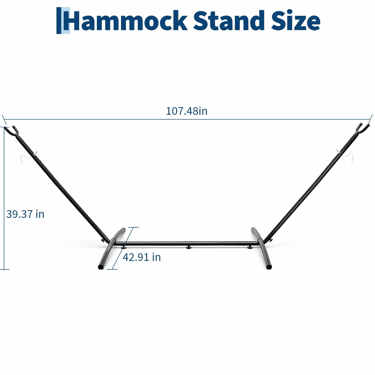 Support de hamac portable 2,7 m, acier robuste avec sac de transport