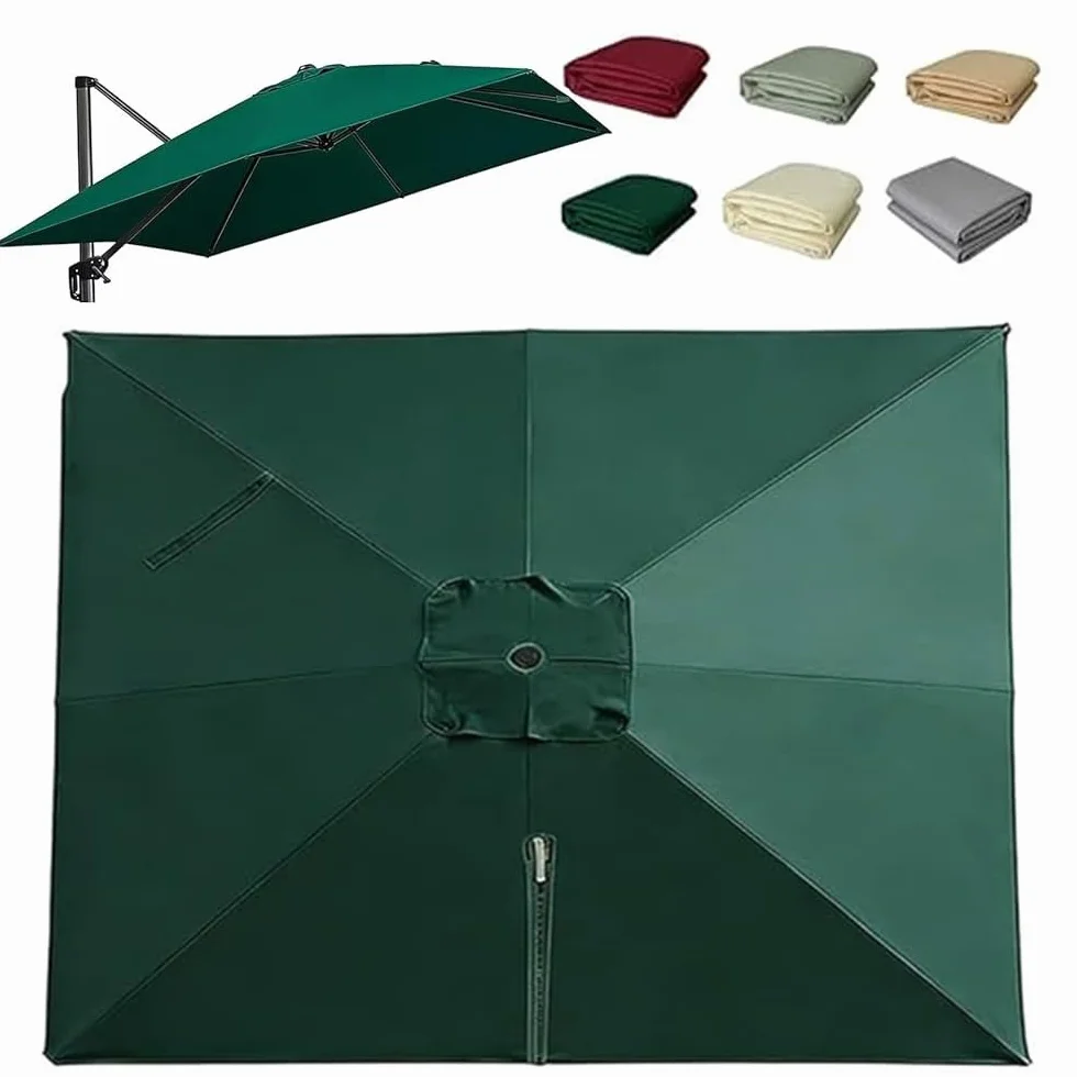 Housse De Rechange Parasol Déporté 2.5x2.5m 3x4m Toile Résistant Aux UV Green 4x3m