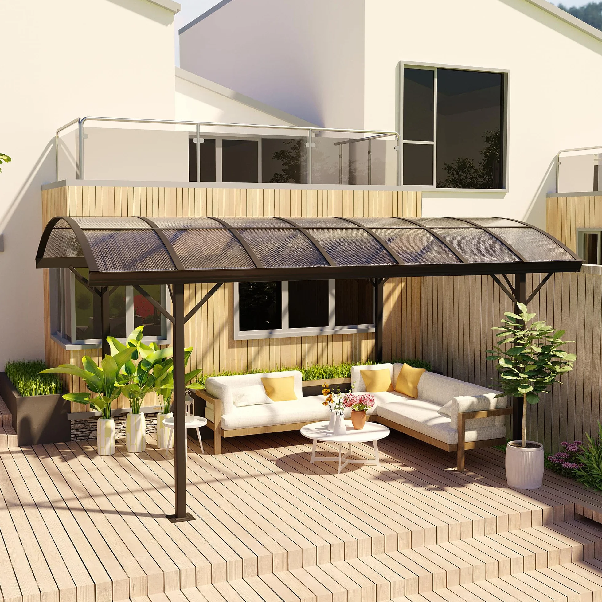Outsunny Panele Alveolarne z Poliwęglanu 4 mm, Odporne na UV, 120x60 cm, Przezroczyste