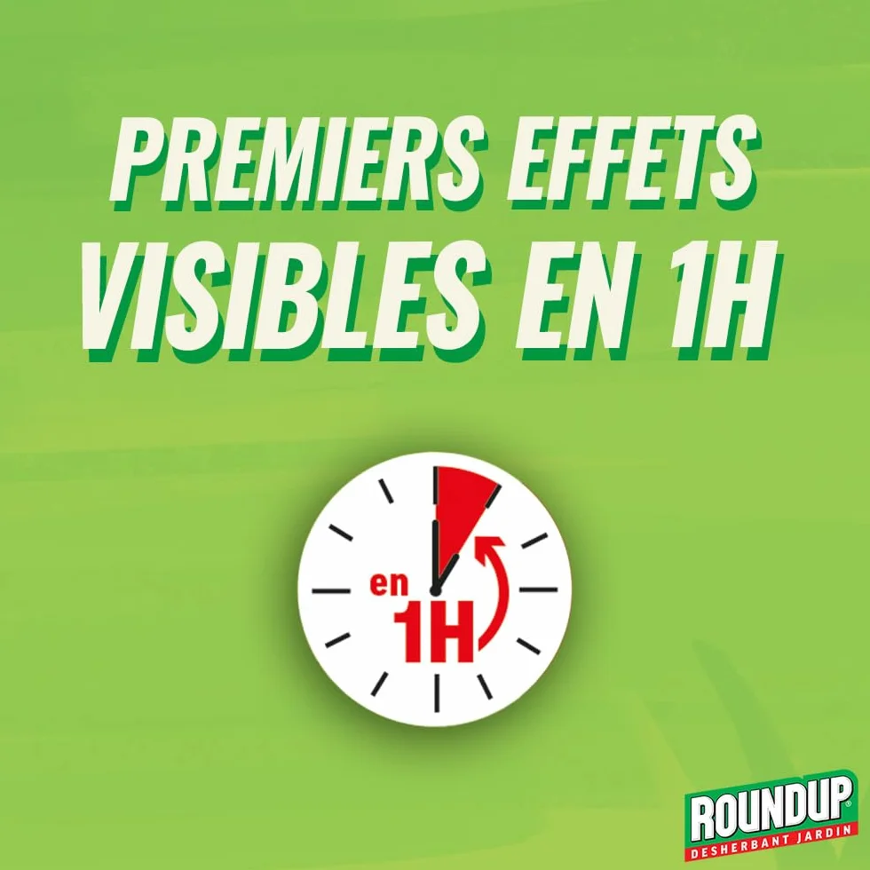 ROUNDUP Speed Easy Désherbant Prêt à l'Emploi 1,2L Action 2-en-1 Mauvaises Herbes & Mousses