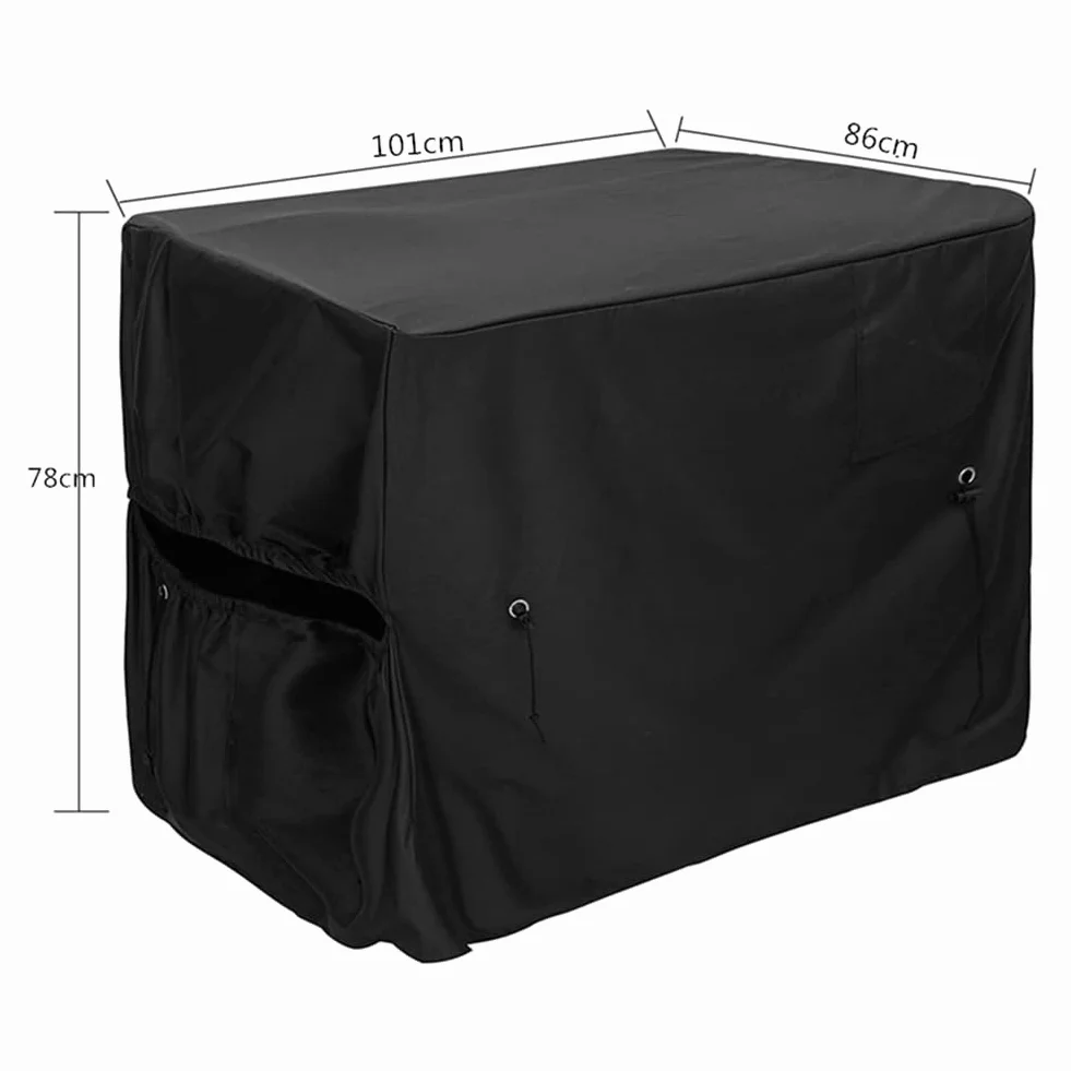 Bâche de Protection pour Réchauffeur de Piscine, Couverture Hiver avec Trou pour Tuyau et Fermeture Auto-Agrippante