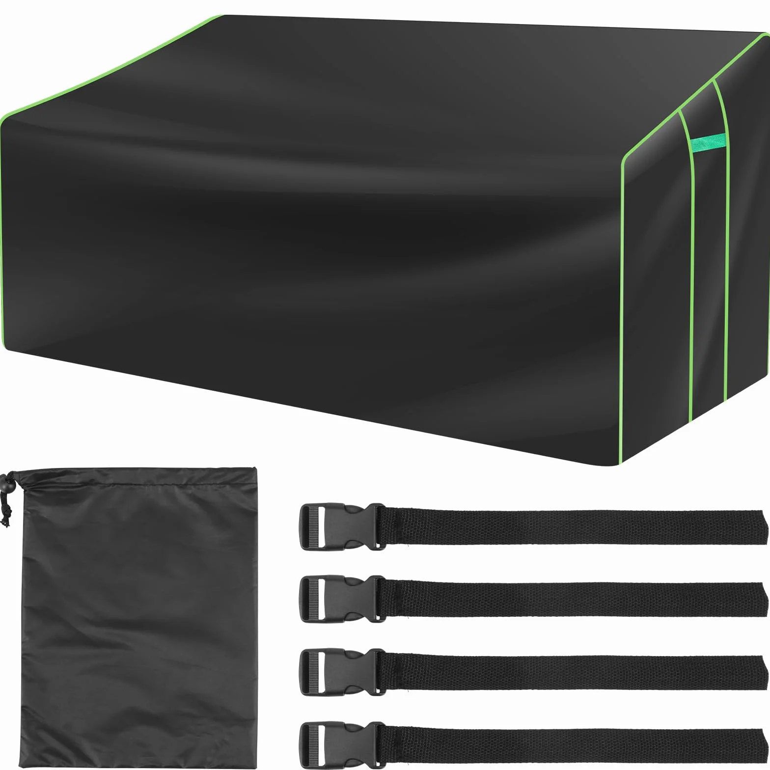 Housse de banc de jardin 3 places 201x110x64/80 cm Tissu Oxford imperméable avec cordon de serrage