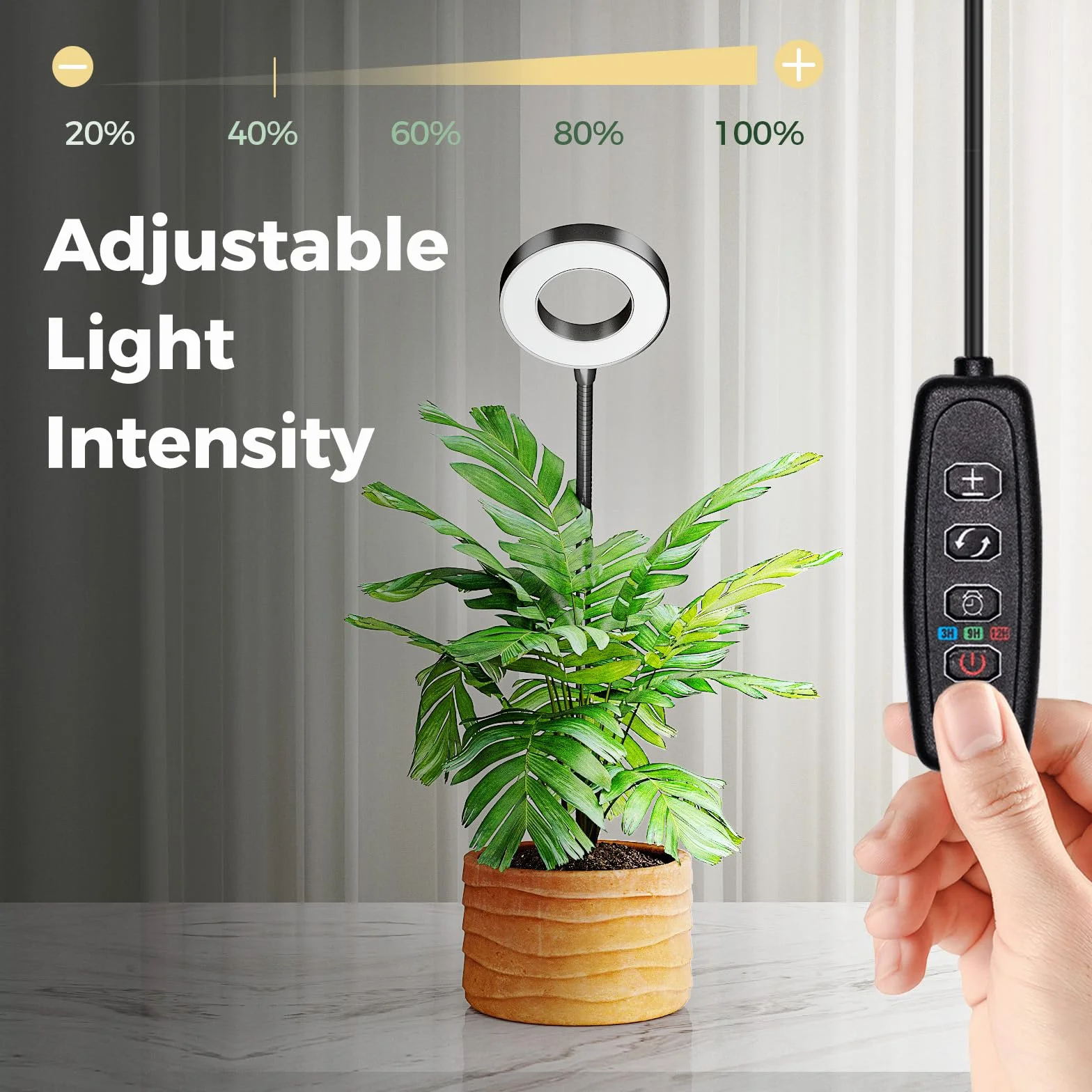 Bamworld Lampe horticole LED Spectre Complet Minuterie Intensité Réglable USB Plante Intérieur Croissance