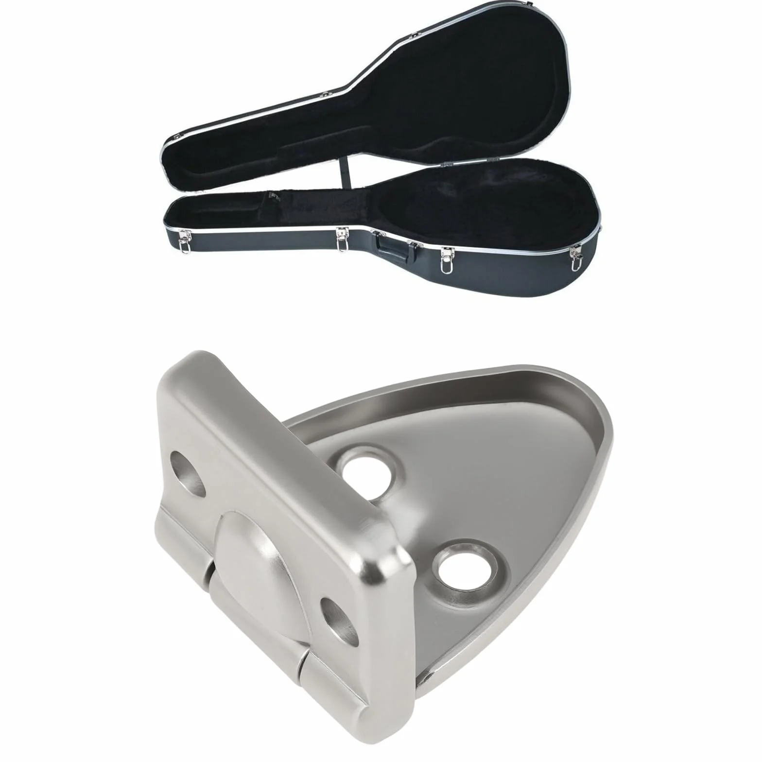 Lot de 2 Charnières Rabattables à 90° Argentées pour Boîtiers de Guitare Et Piano