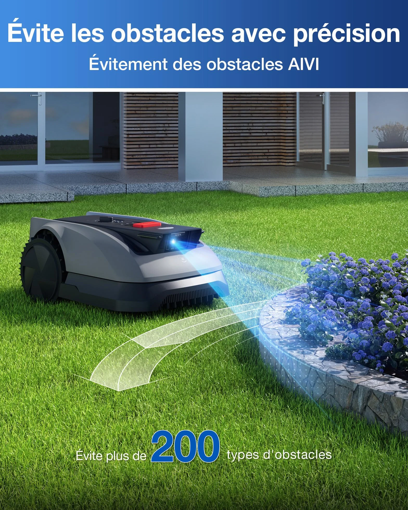 ECOVACS Goat O600 RTK Robot Tondeuse sans Fil 600 M² Navigation RTK+Vision Évitement Obstacles IA Contrôle App