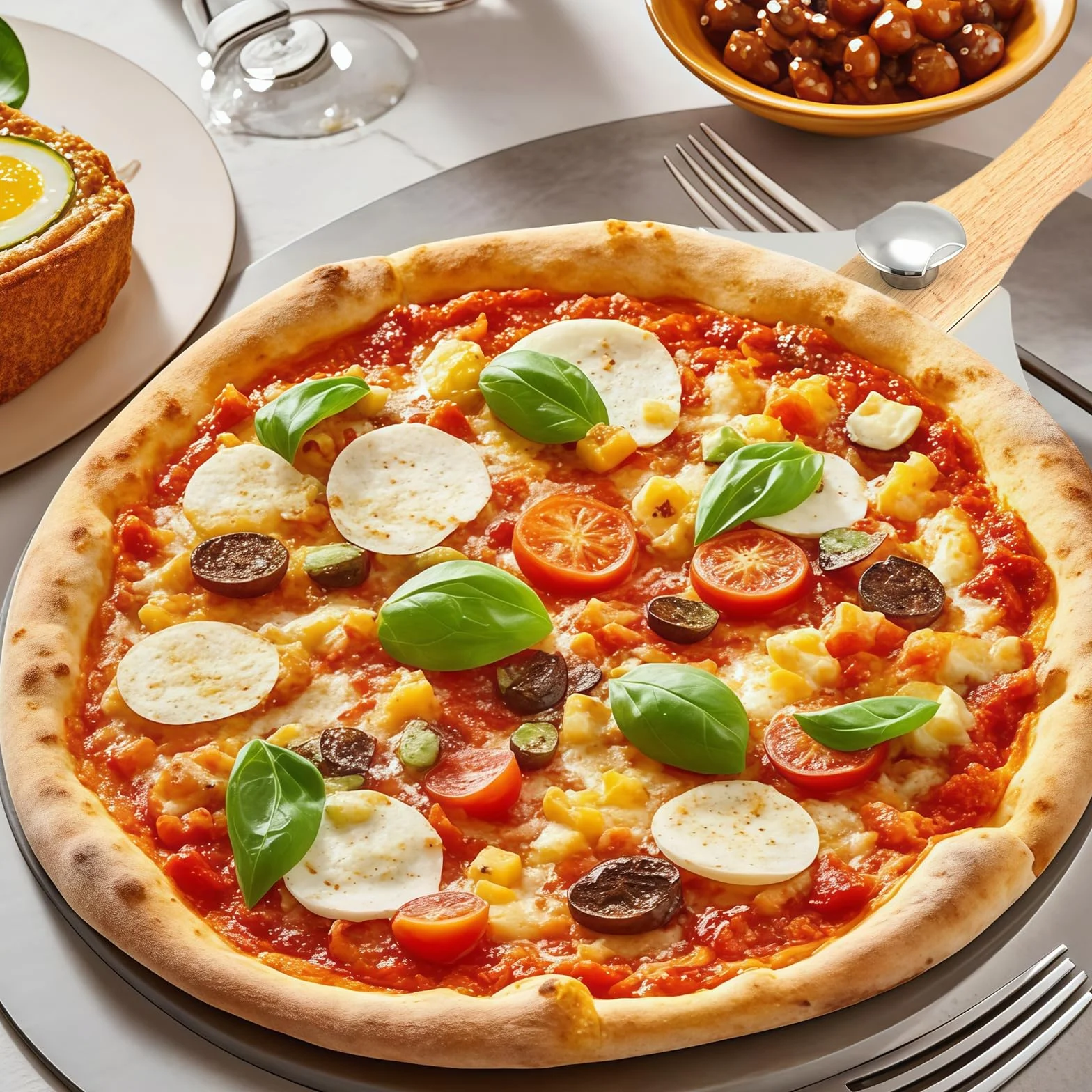 Pelle à pizza perforée 12 pouces aluminium anodisé poignée anti-brûlure amovible 31 cm