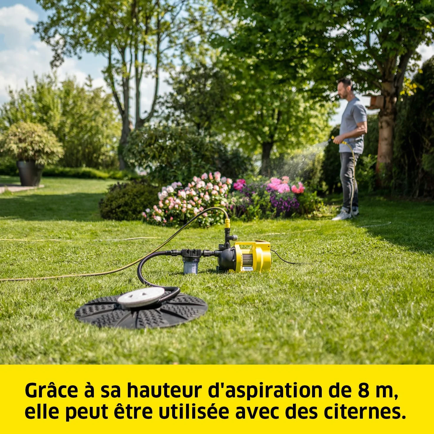 Pompe d'Arrosage Kärcher Bp 5,000 Garden Set Plus, Moteur 600 W, Débit de 5 000 L/H, 4 Bar, HautEUr Manométrique Totale 40 M, HautEUr D’Aspiration Max, 8 m
