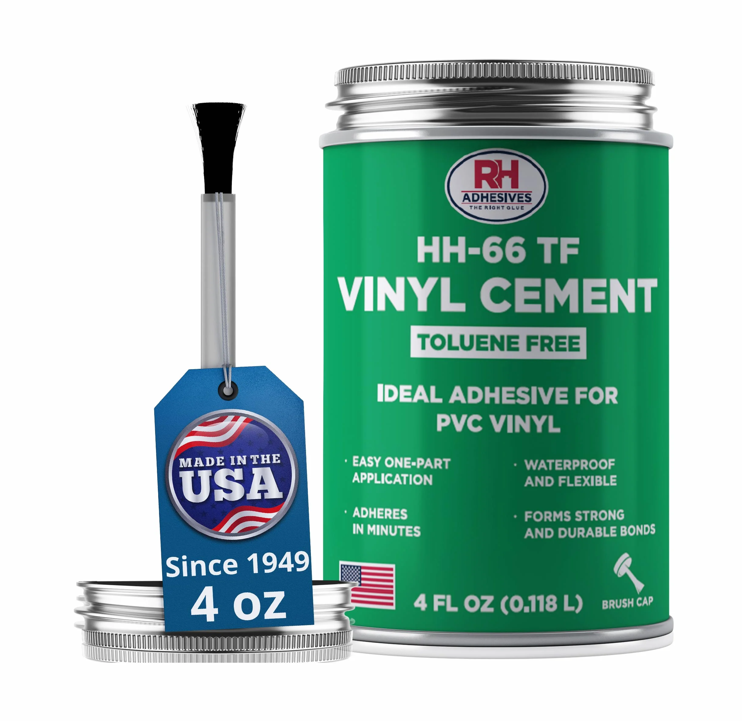 RH Adhesives Ciment vinylique sans toluène HH-66, pot de 118 ml - RH Adhésifs
