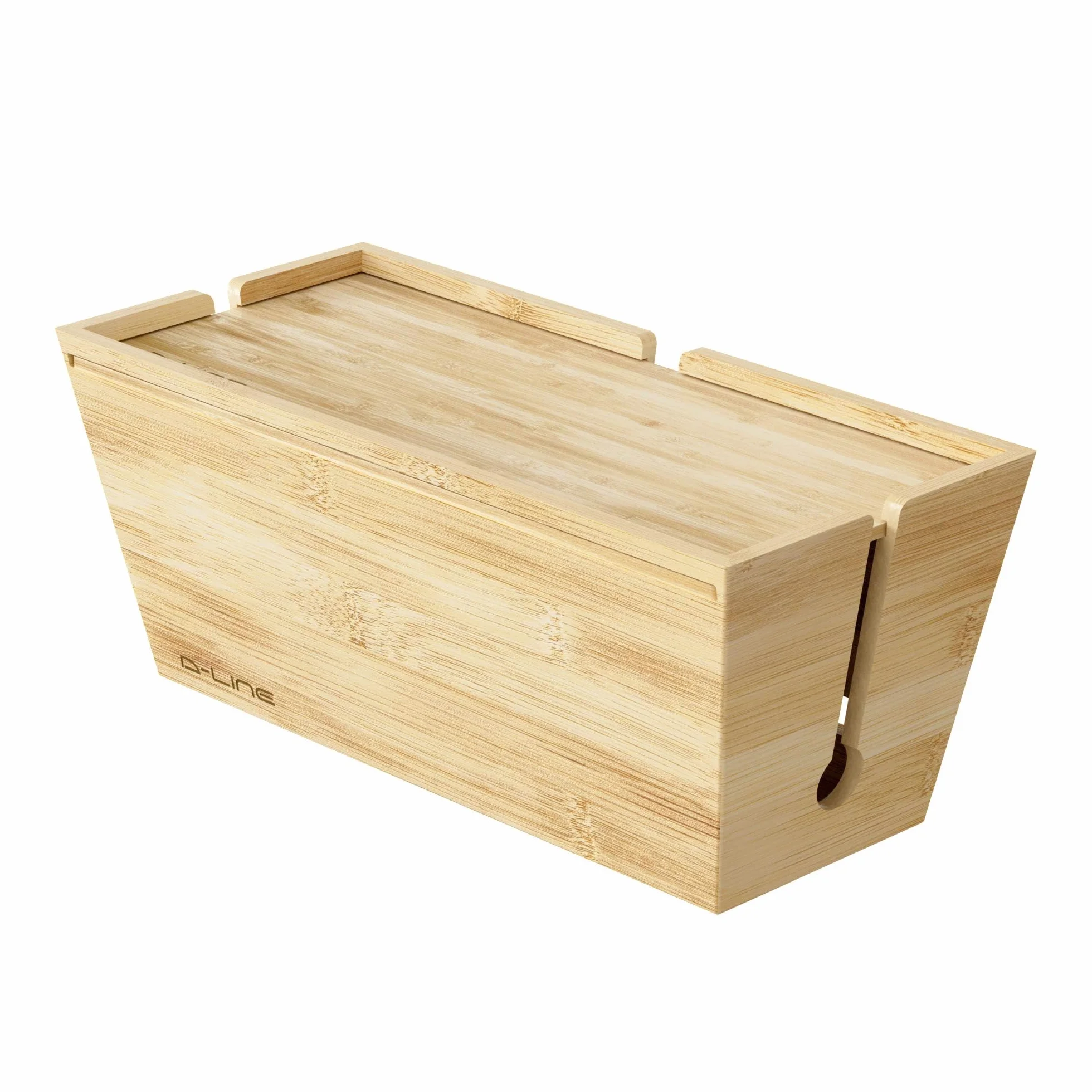 D-Line Boîte à Câbles en Bambou | Boîte de Rangement Naturelle pour Multiprises et Fils | Organiseur Écologique avec Couvercle Coulissant | Solution Élégante pour Cacher Les Câbles