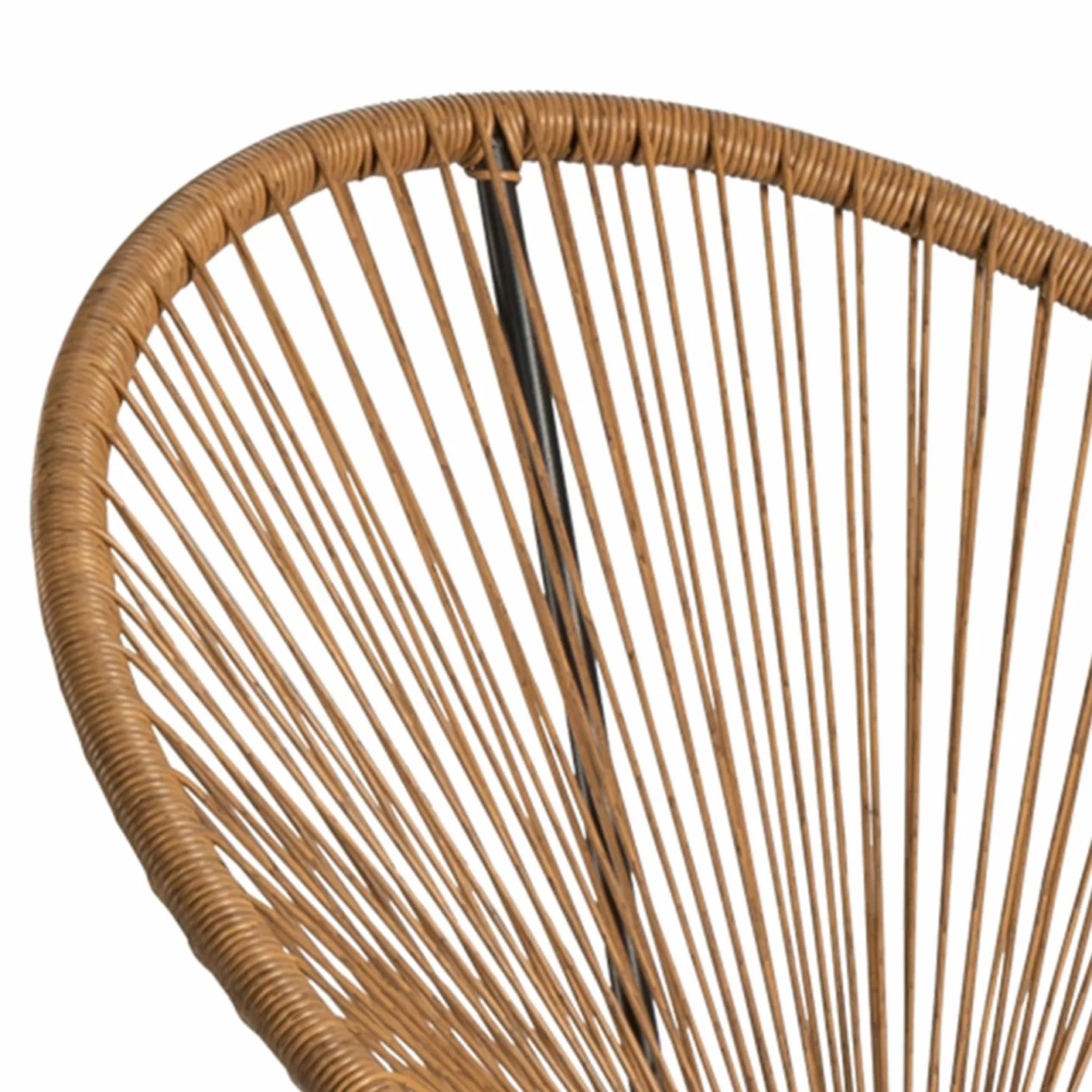 Salon de Jardin Izmir Table et 2 Fauteuils Oeuf Cordage Effet Rotin